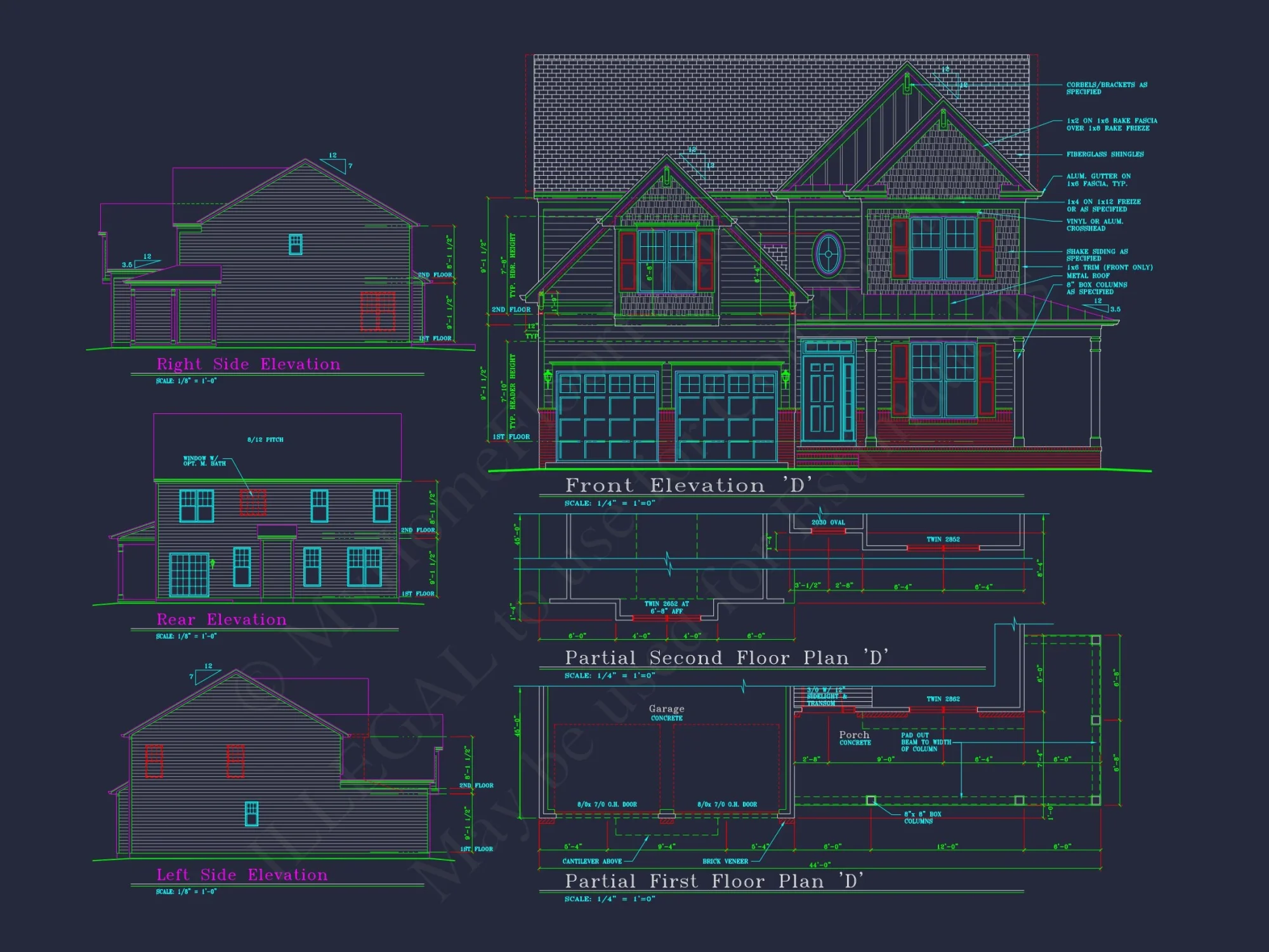 Modern CAD house Plan with 2-Story Design and Blueprint