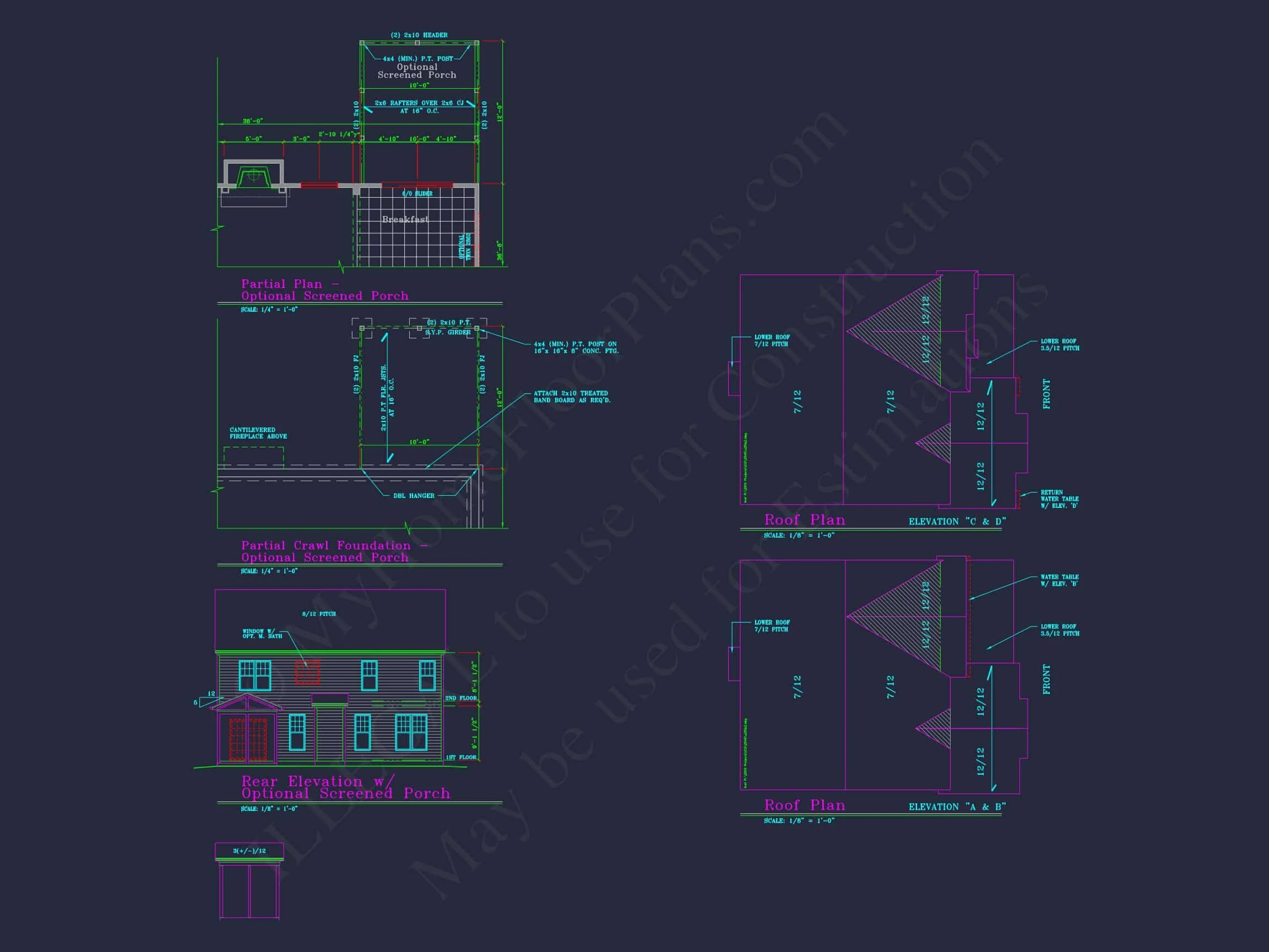 Modern CAD house Plan with 2-Story Design and Blueprint