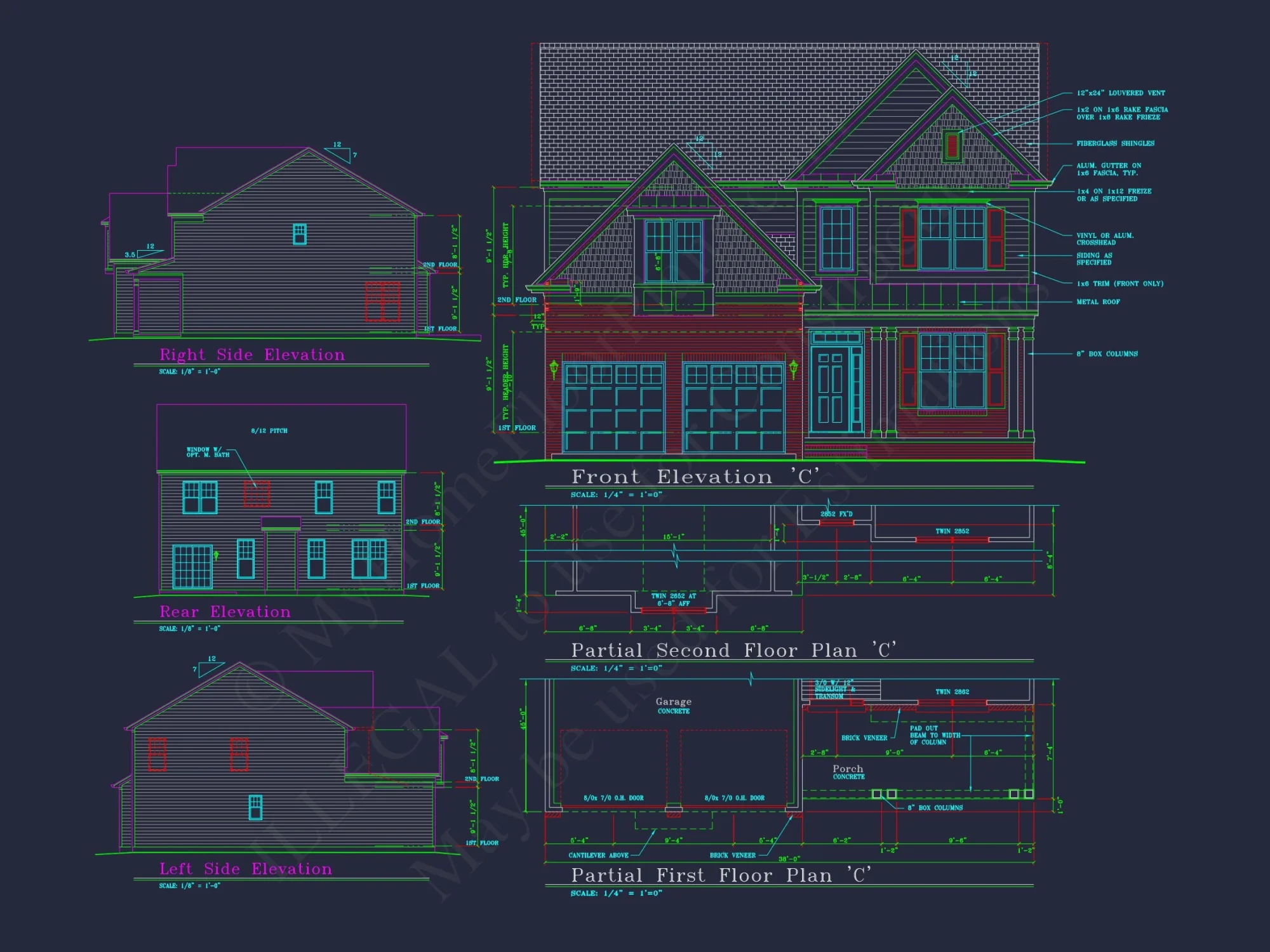 Modern CAD house Plan with 2-Story Design and Blueprint