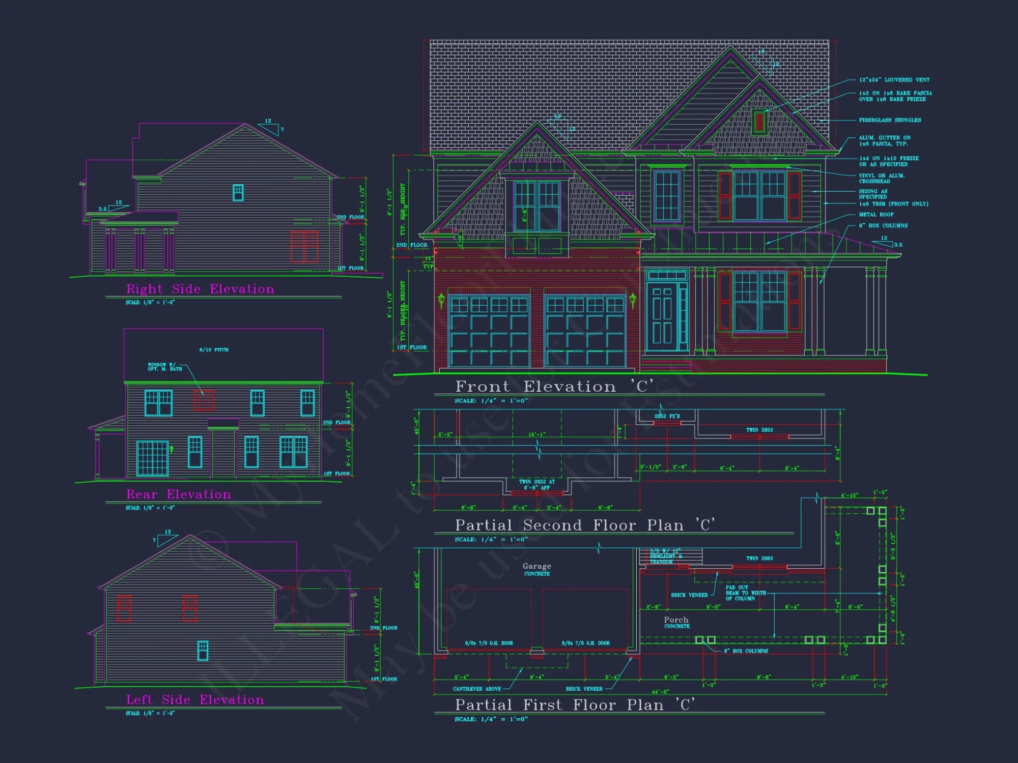 Modern CAD house Plan with 2-Story Design and Blueprint