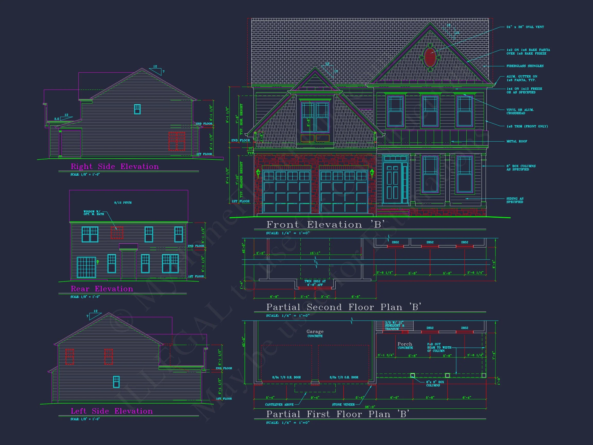 Modern CAD house Plan with 2-Story Design and Blueprint