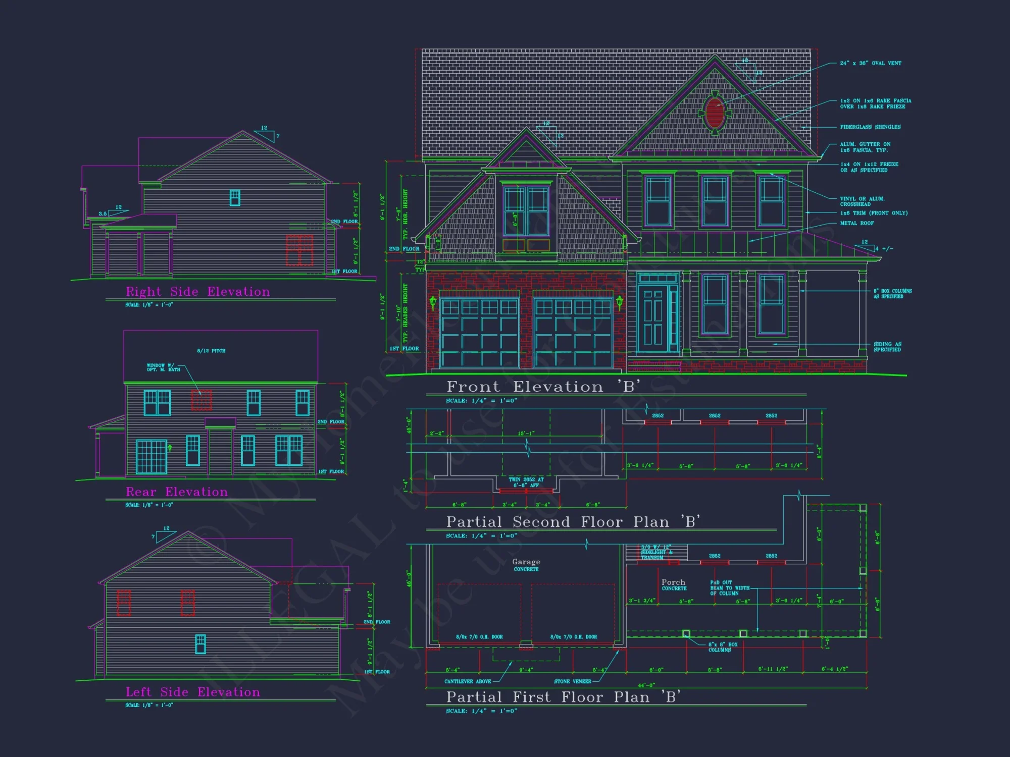 Modern CAD house Plan with 2-Story Design and Blueprint