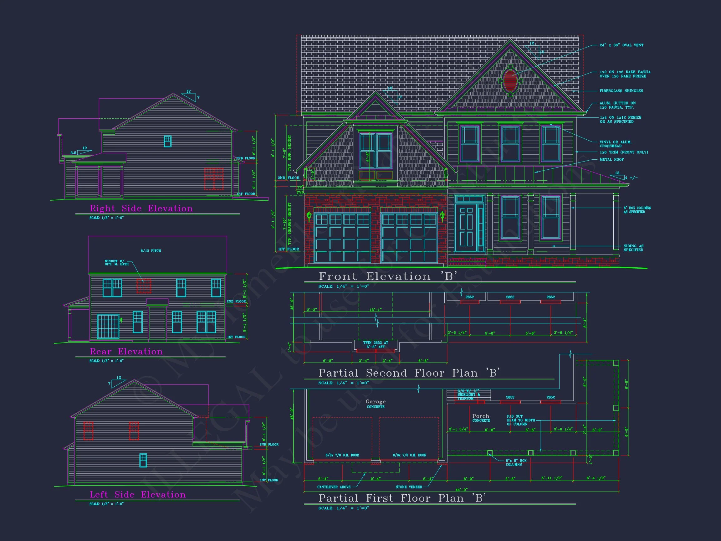 Modern CAD house Plan with 2-Story Design and Blueprint