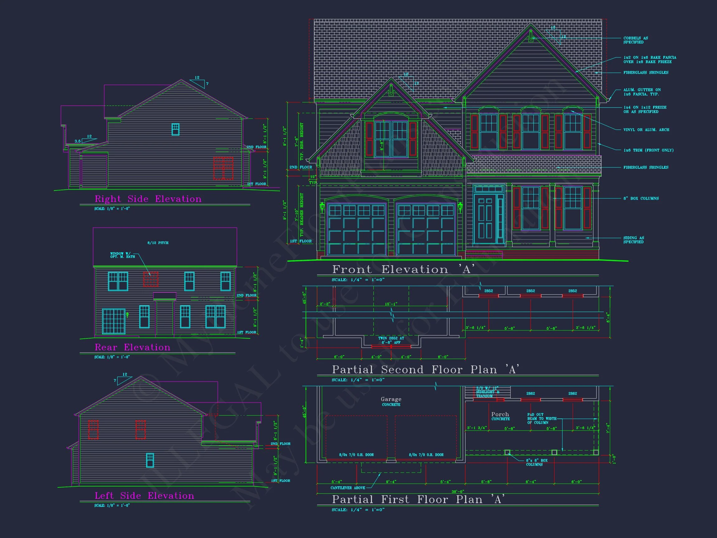 Modern CAD house Plan with 2-Story Design and Blueprint