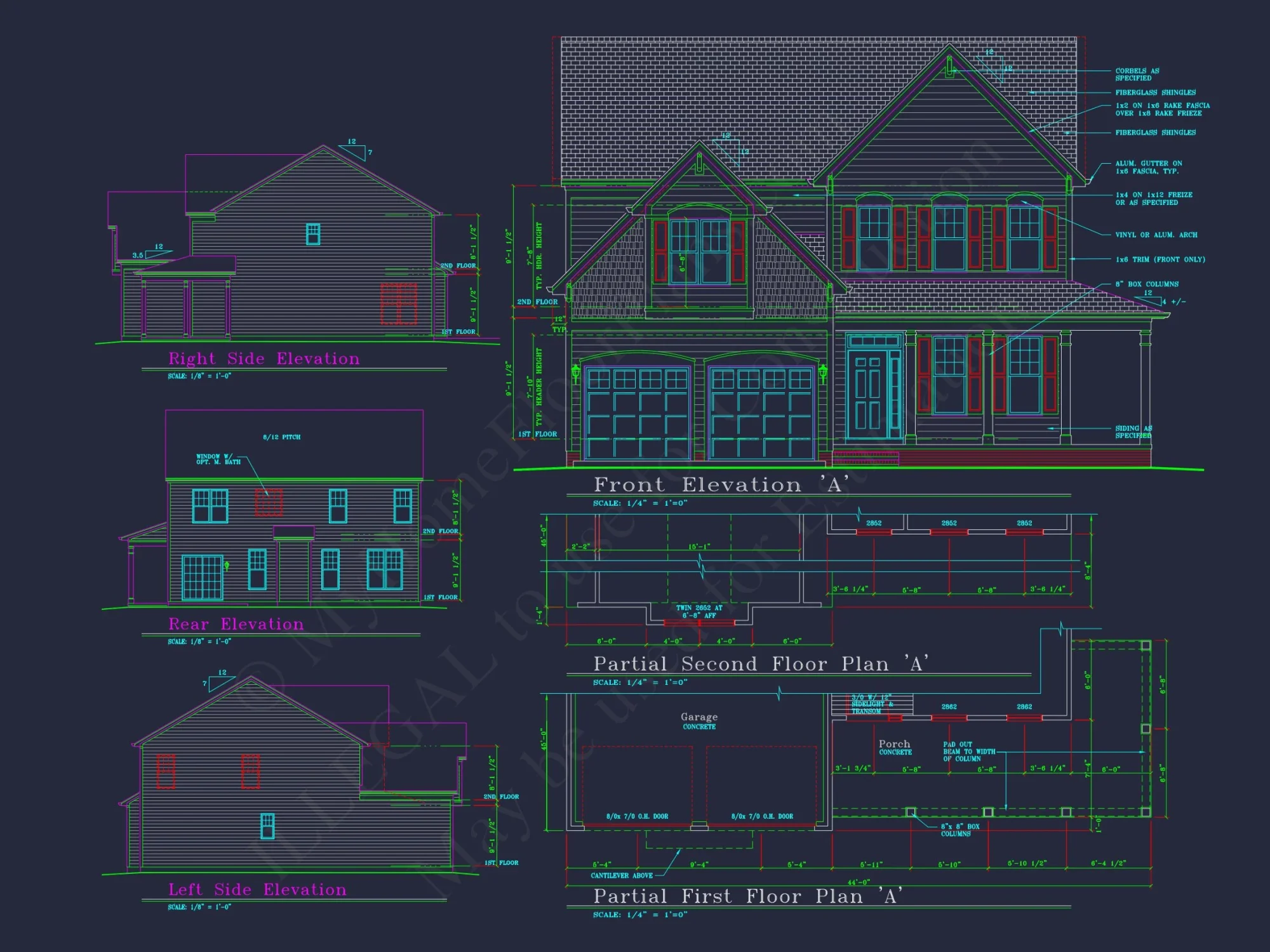 Modern CAD house Plan with 2-Story Design and Blueprint