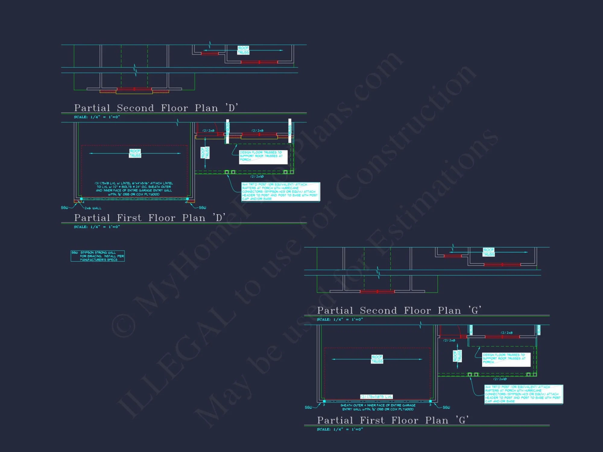Colonial-Style 2-Story house Blueprint with 4 Bedrooms