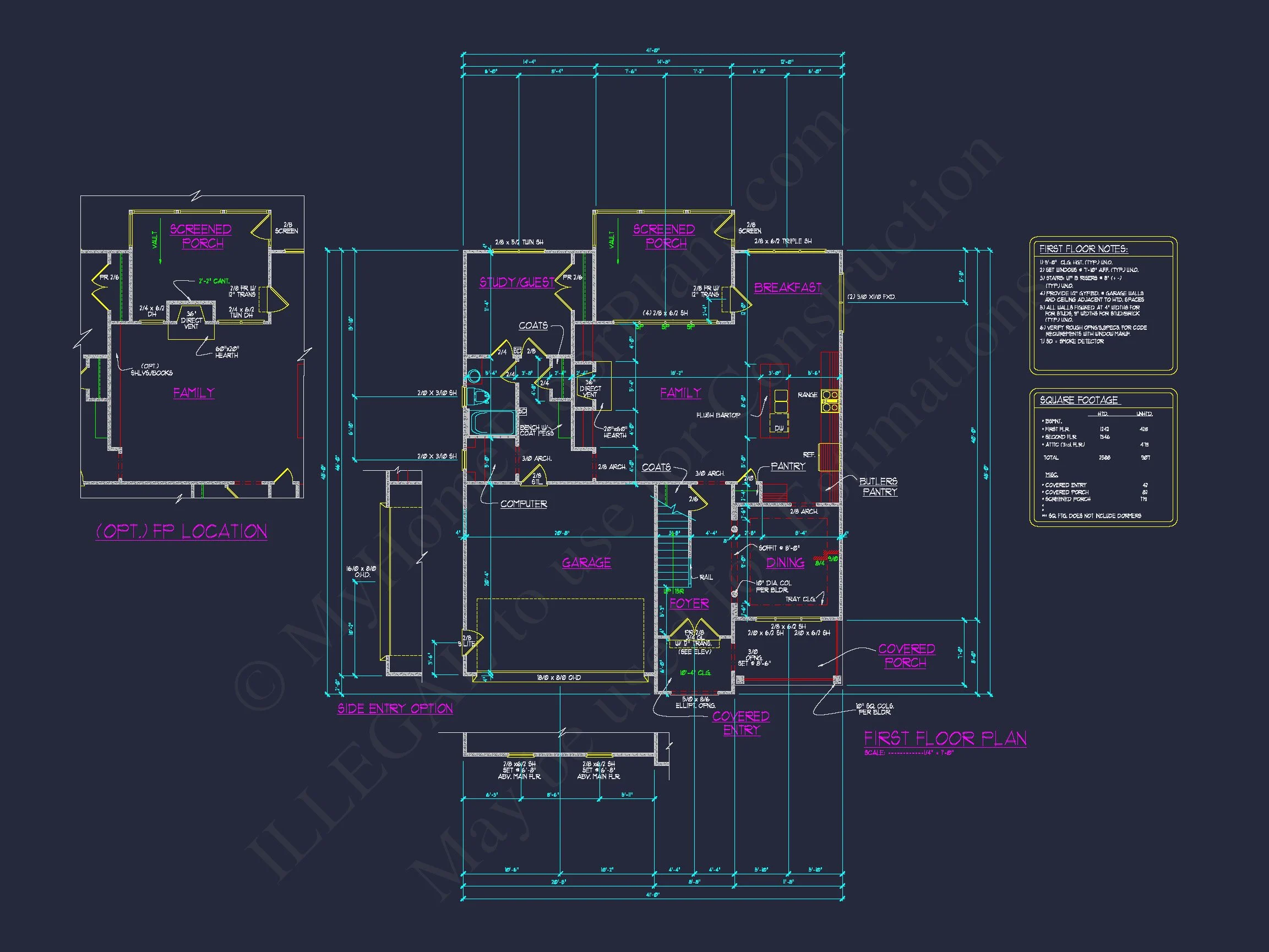 11-1191 HOUSE PLAN - Modern Craftsman-Style House Plan with Detailed CAD Blueprints 13 Modern Craftsman-Style house Plan with Detailed CAD Blueprints
