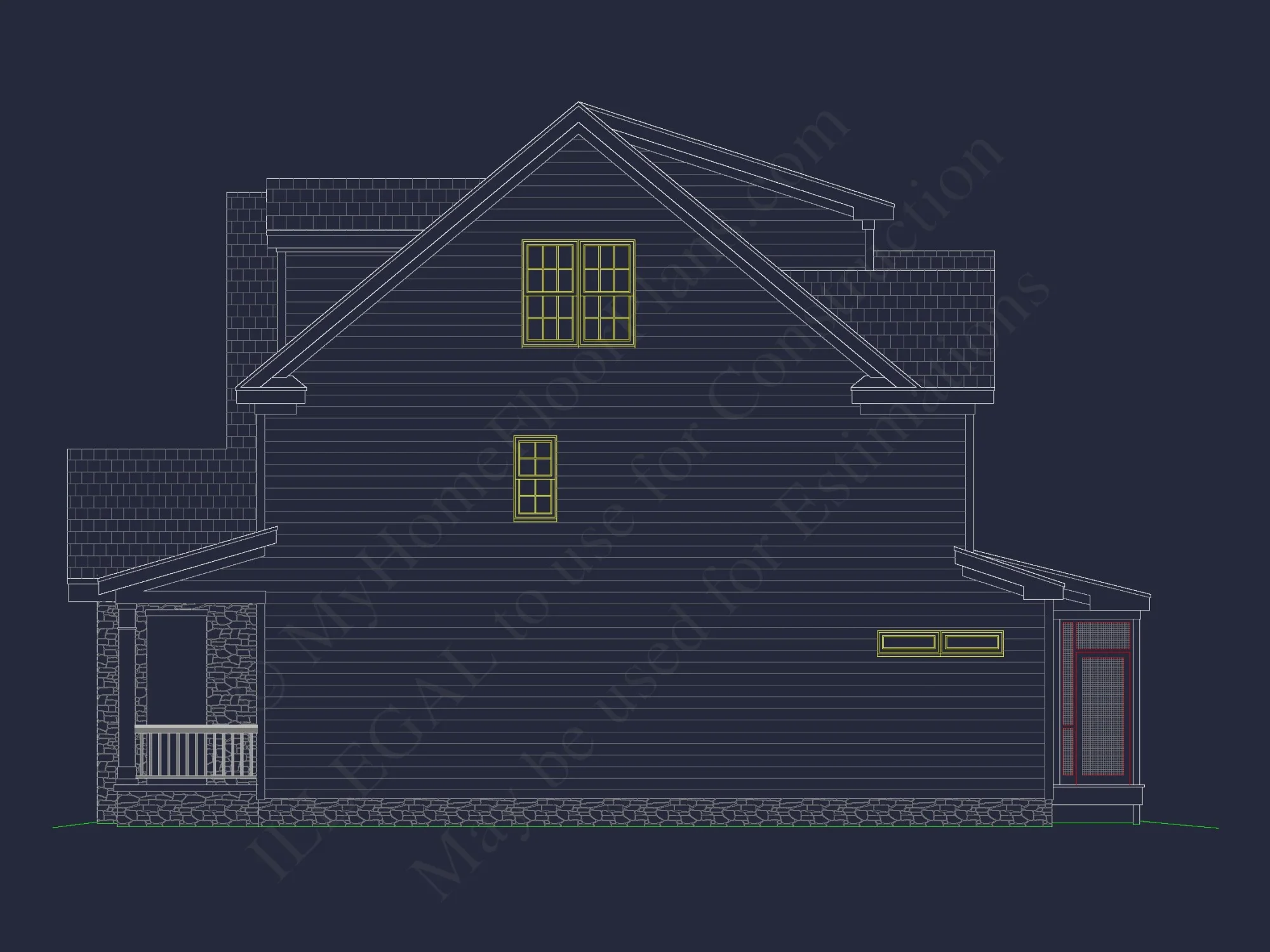 Modern Craftsman-Style house Plan with Detailed CAD Blueprints