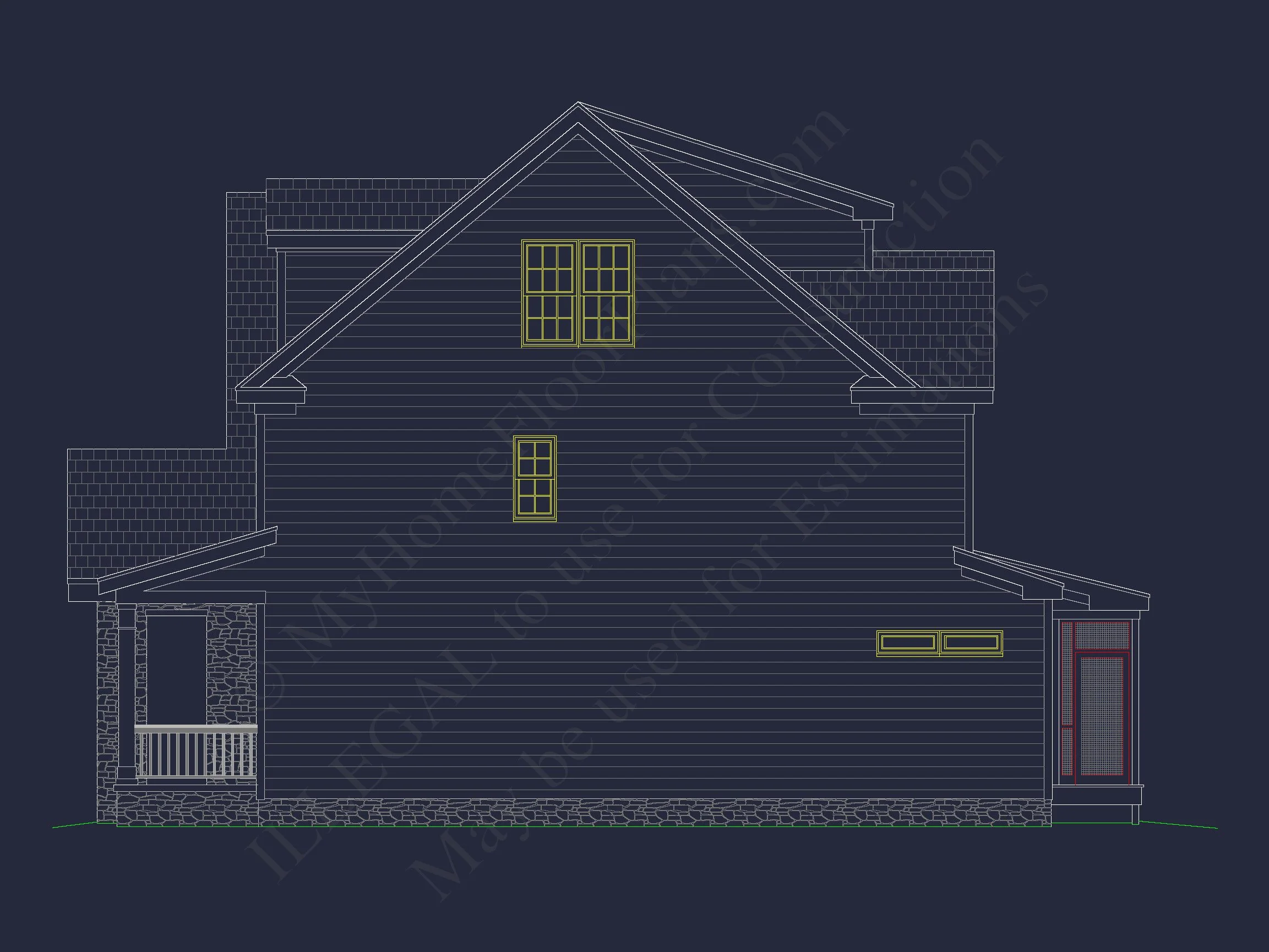 11-1191 HOUSE PLAN - Modern Craftsman-Style House Plan with Detailed CAD Blueprints 5 Modern Craftsman-Style house Plan with Detailed CAD Blueprints