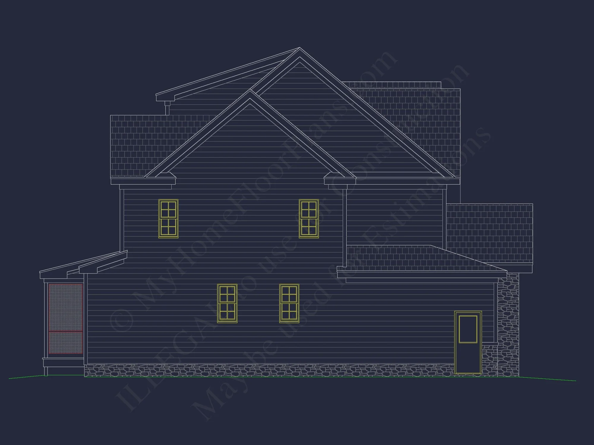 Modern Craftsman-Style house Plan with Detailed CAD Blueprints