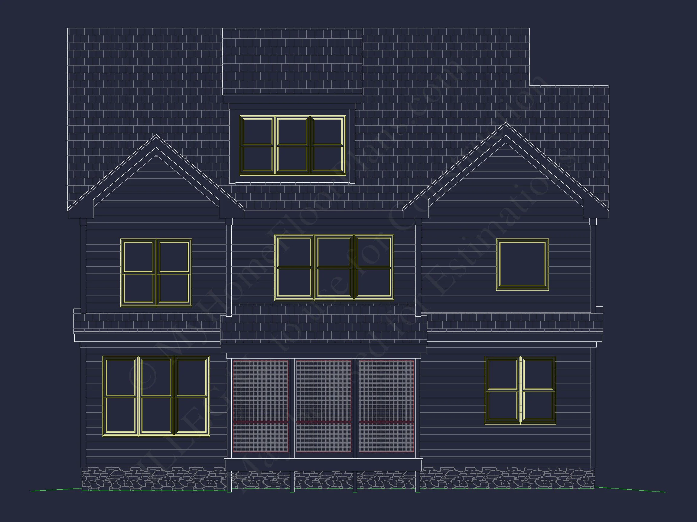 11-1191 HOUSE PLAN - Modern Craftsman-Style House Plan with Detailed CAD Blueprints 3 Modern Craftsman-Style house Plan with Detailed CAD Blueprints