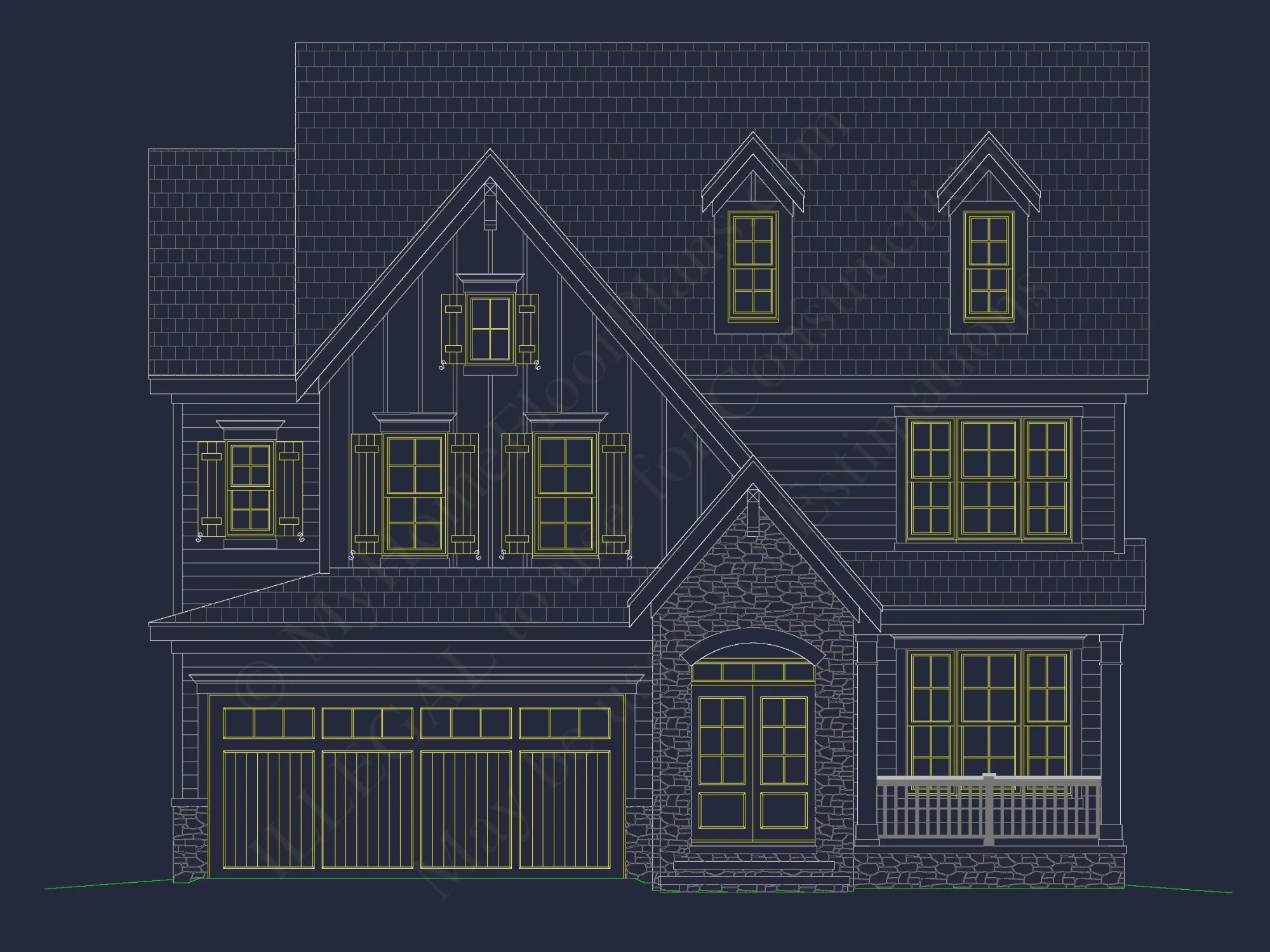 Modern Craftsman-Style house Plan with Detailed CAD Blueprints