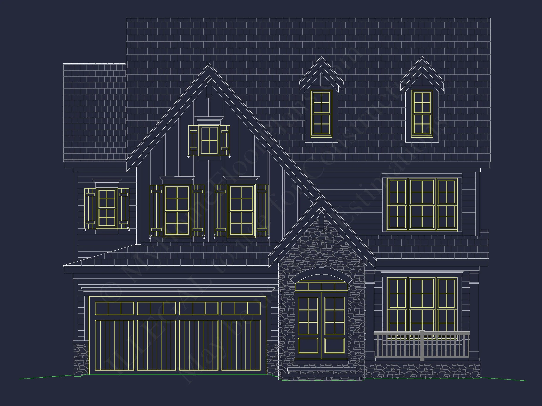 11-1191 HOUSE PLAN - Modern Craftsman-Style House Plan with Detailed CAD Blueprints 2 Modern Craftsman-Style house Plan with Detailed CAD Blueprints