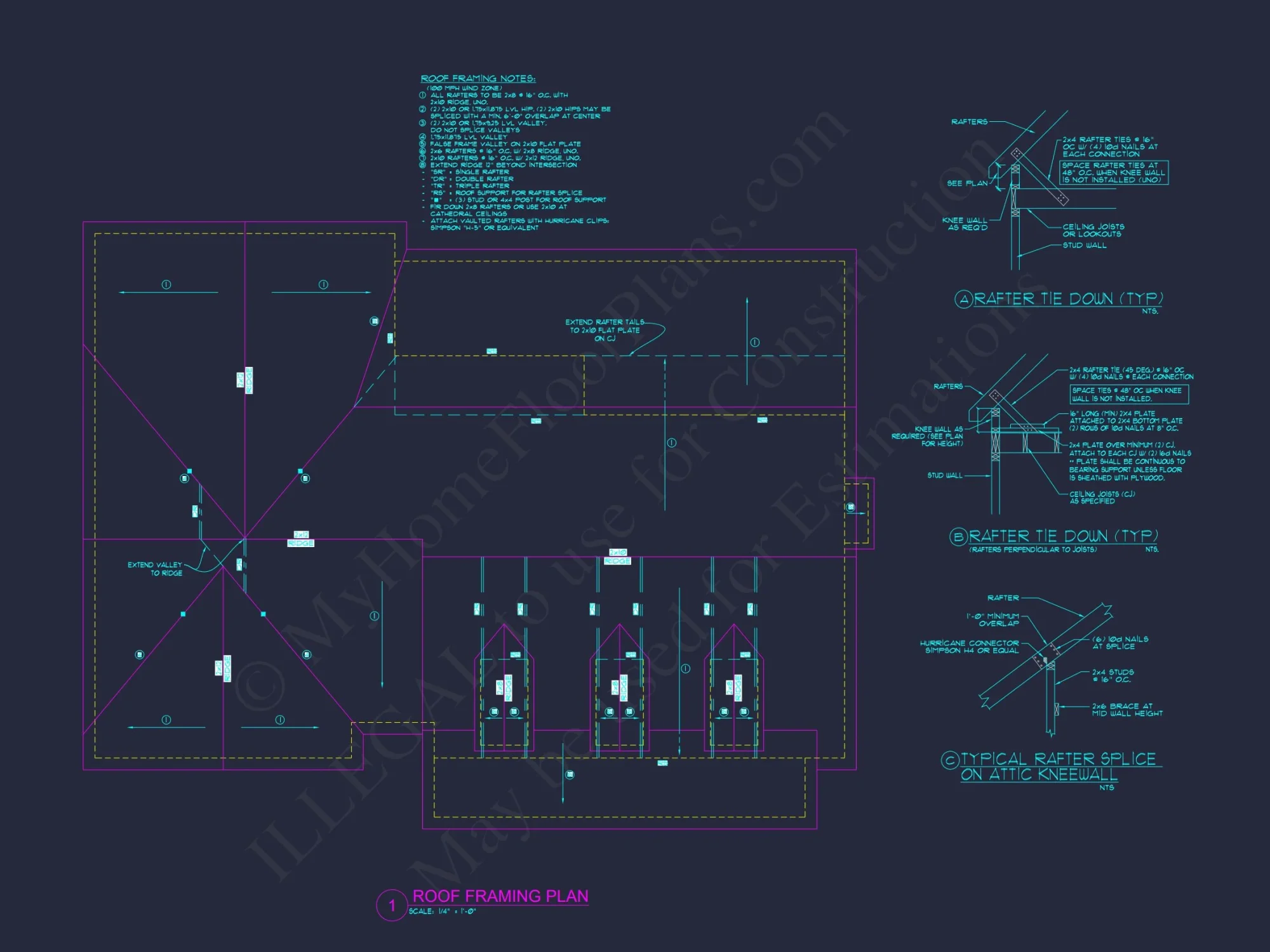 Traditional Craftsman house Blueprint with Open Floor Designs
