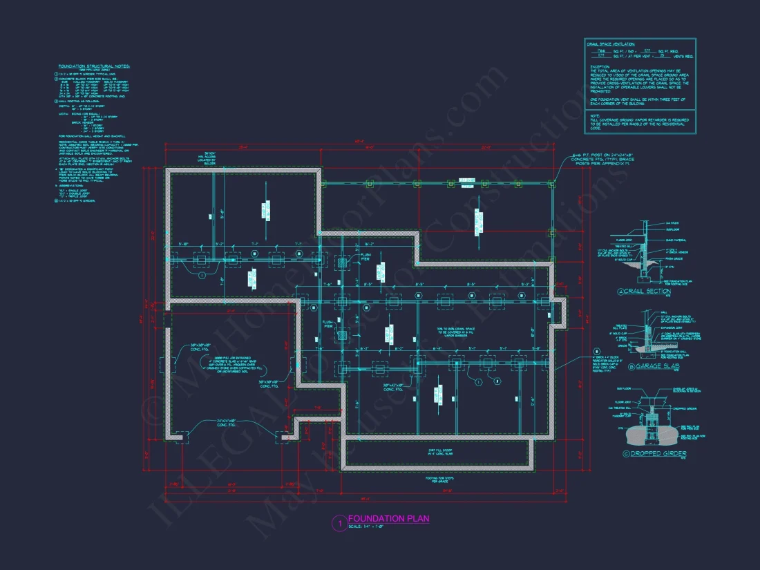 Traditional Craftsman house Blueprint with Open Floor Designs