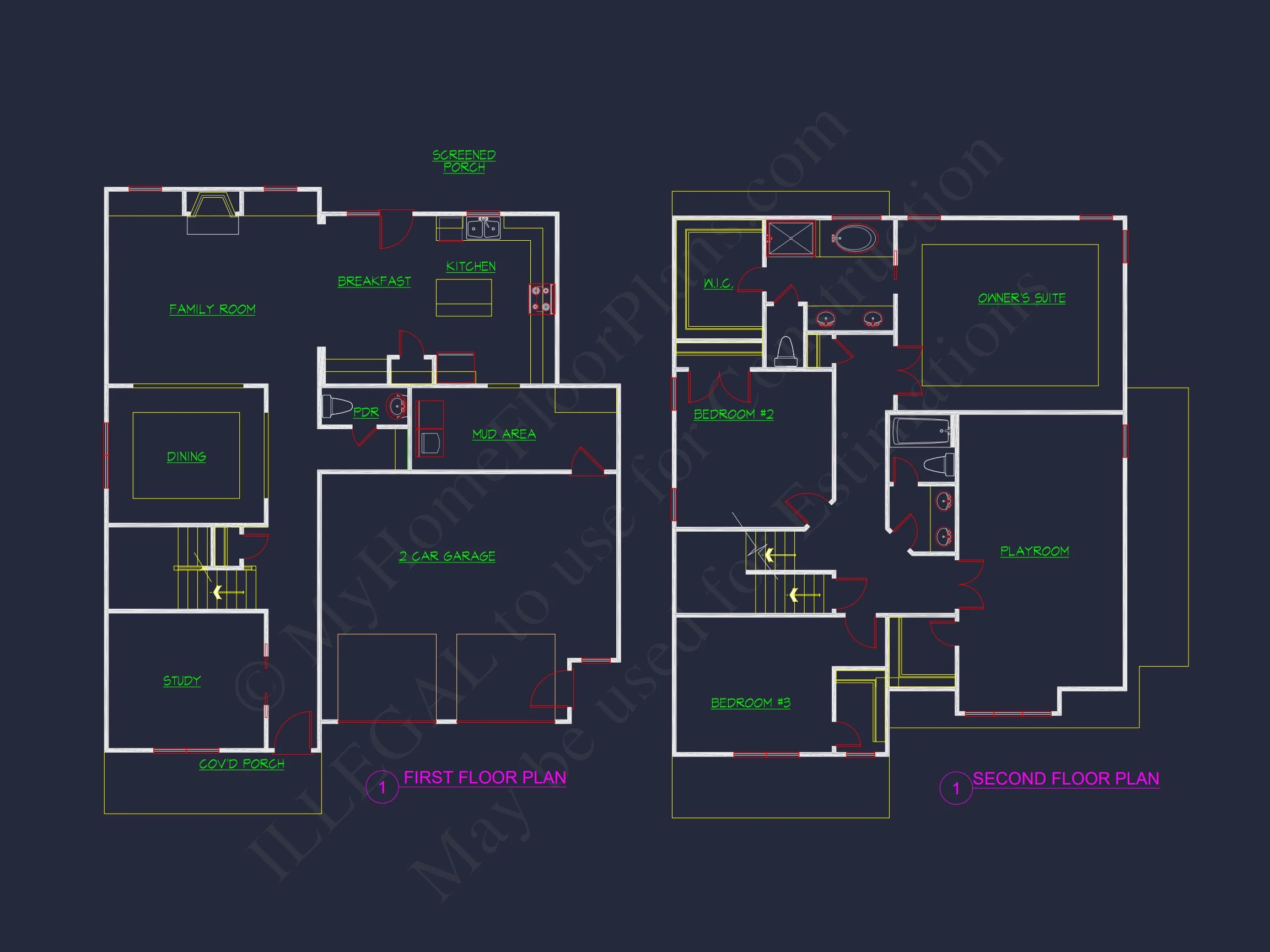 Elegant house Floor Plan with CAD Designs & Blueprints