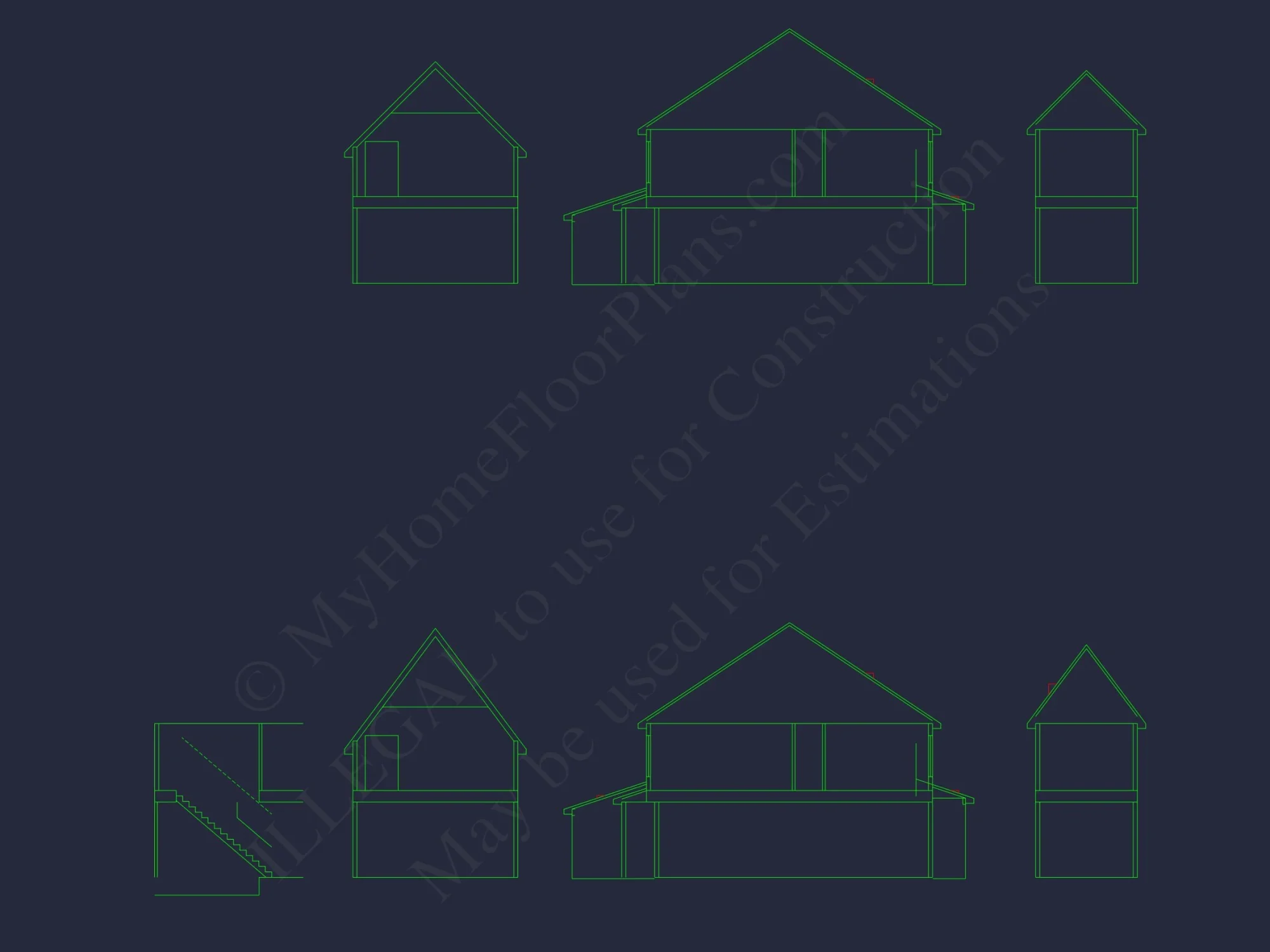 Modern Craftsman house Floor Plan with CAD and Blueprint Designs