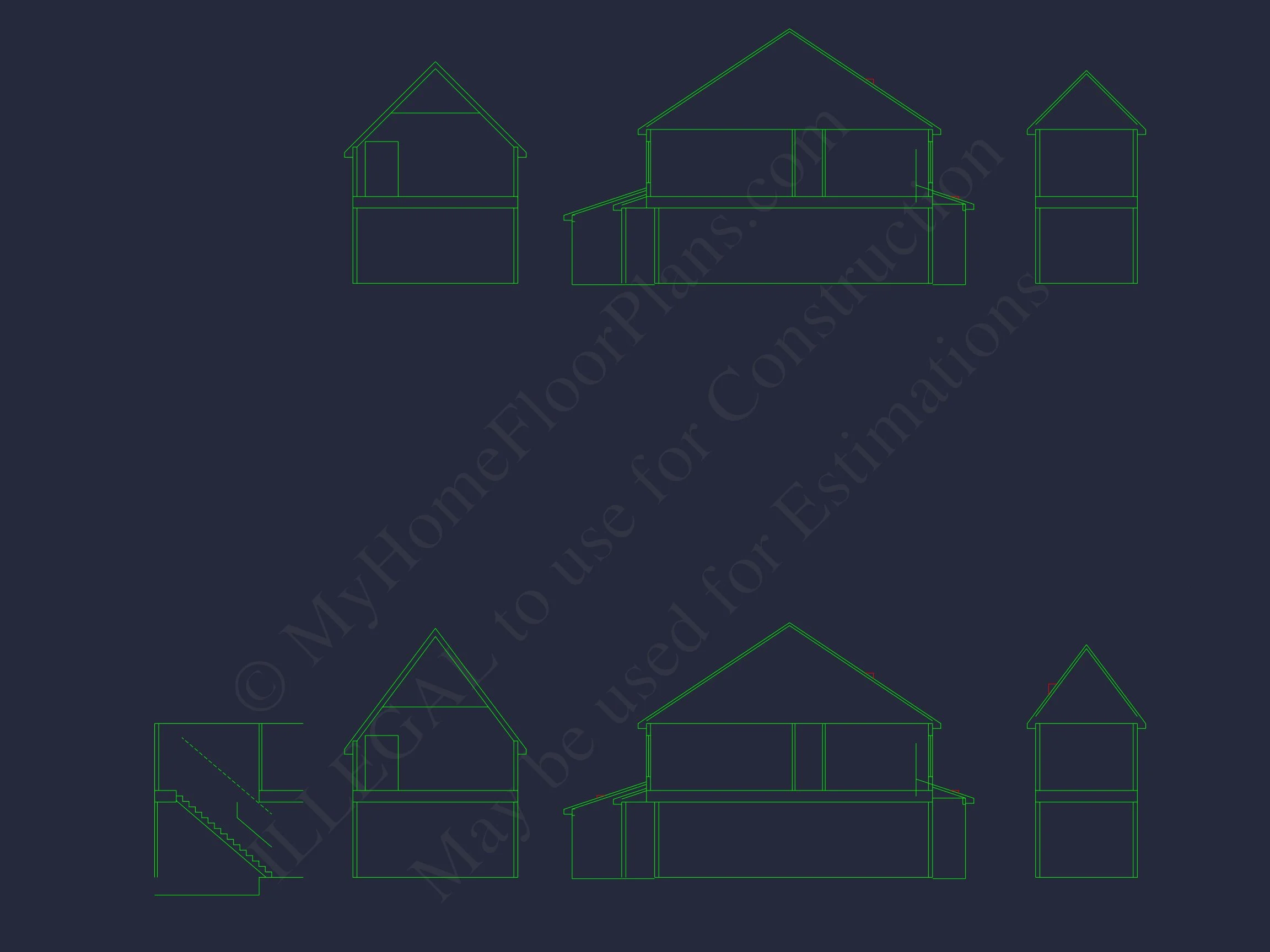 Modern Craftsman house Floor Plan with CAD and Blueprint Designs