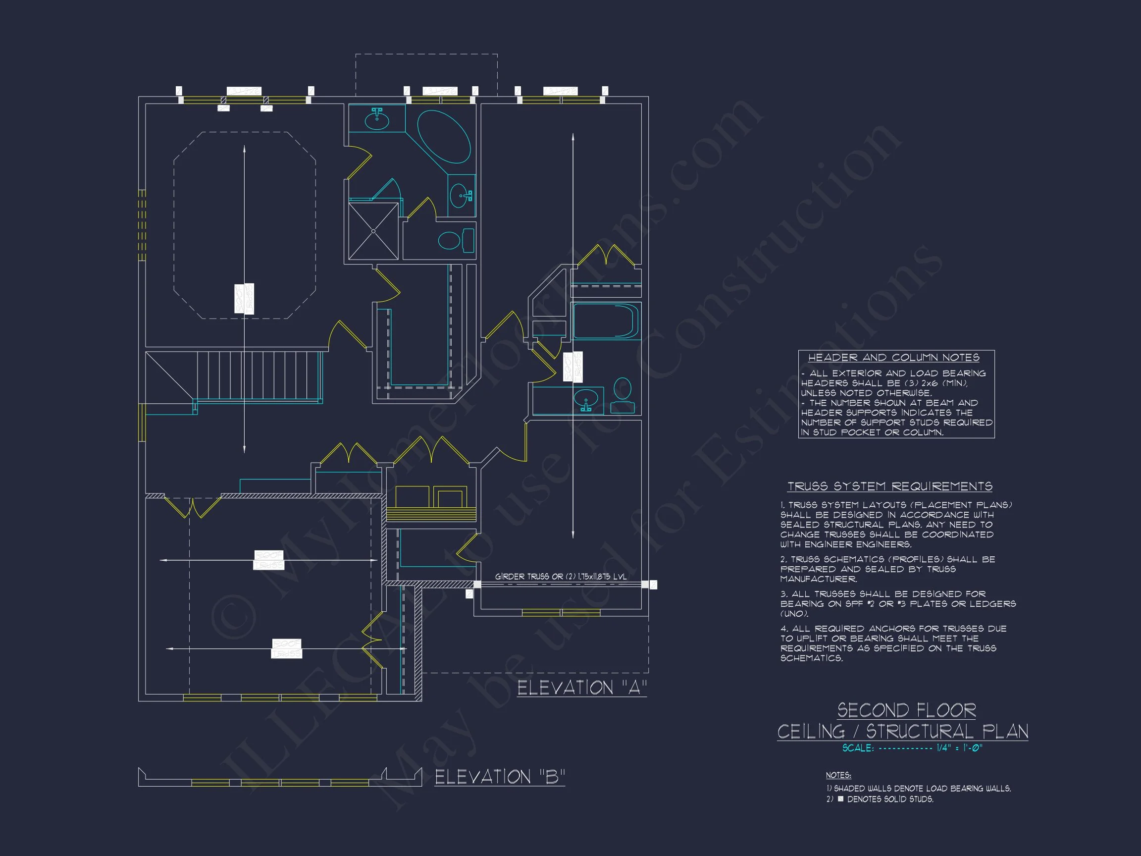Modern Craftsman house Floor Plan with CAD and Blueprint Designs