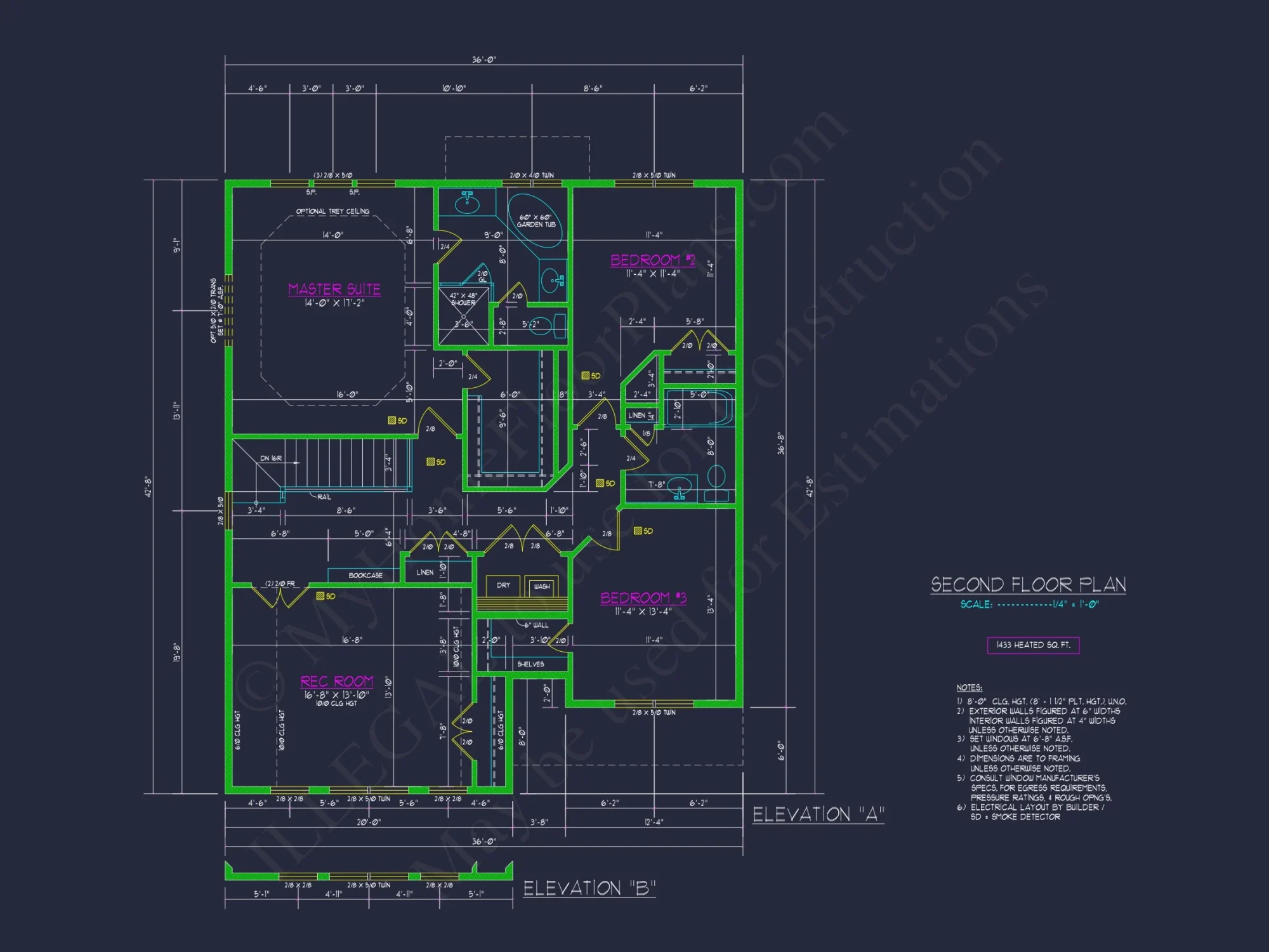 Modern Craftsman house Floor Plan with CAD and Blueprint Designs