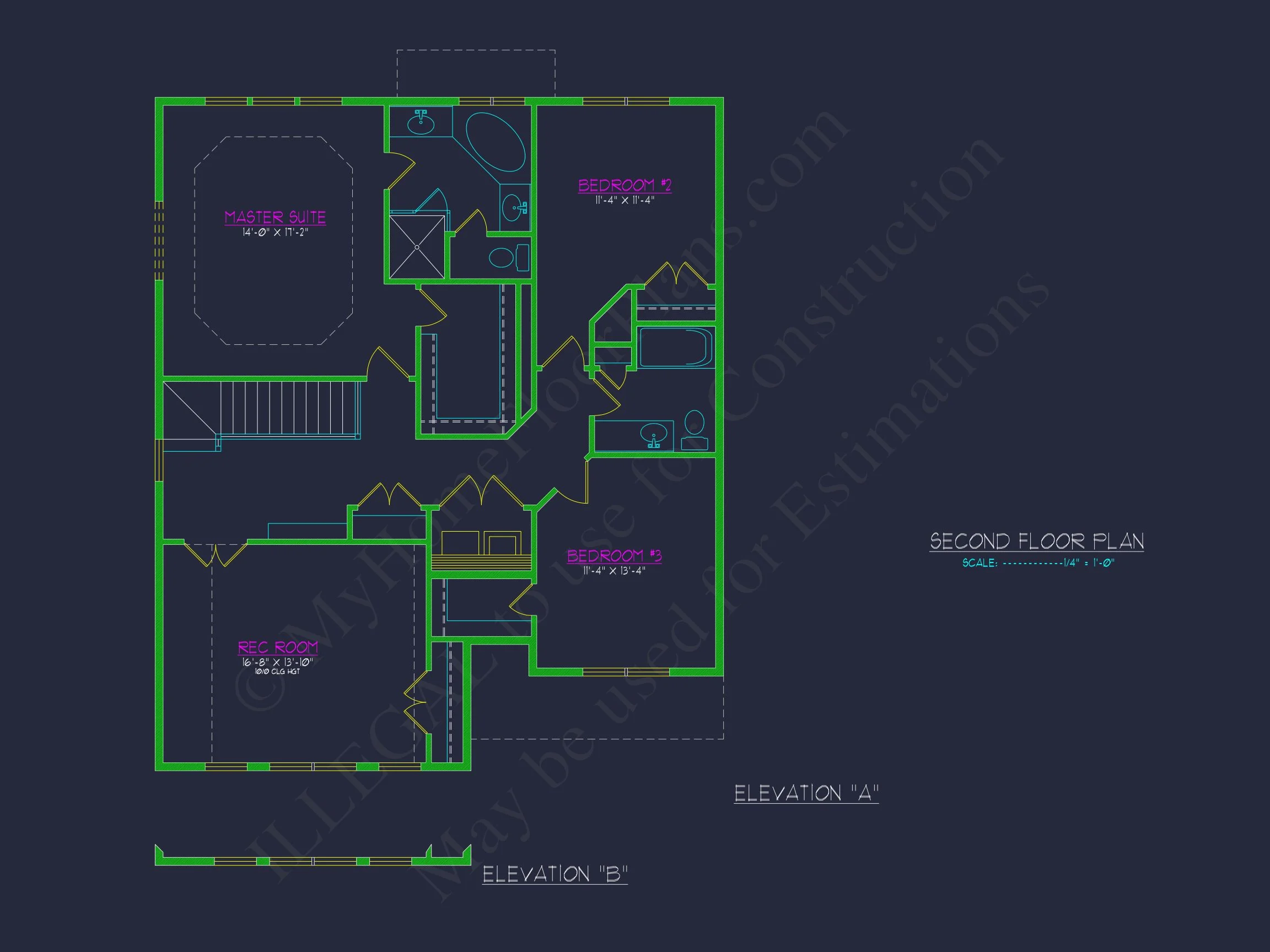 Modern Craftsman house Floor Plan with CAD and Blueprint Designs