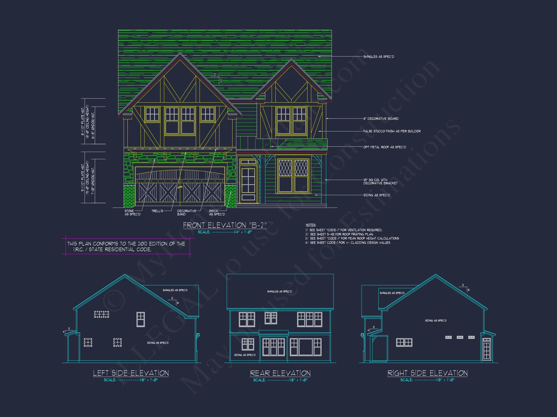 Modern Craftsman house Floor Plan with CAD and Blueprint Designs