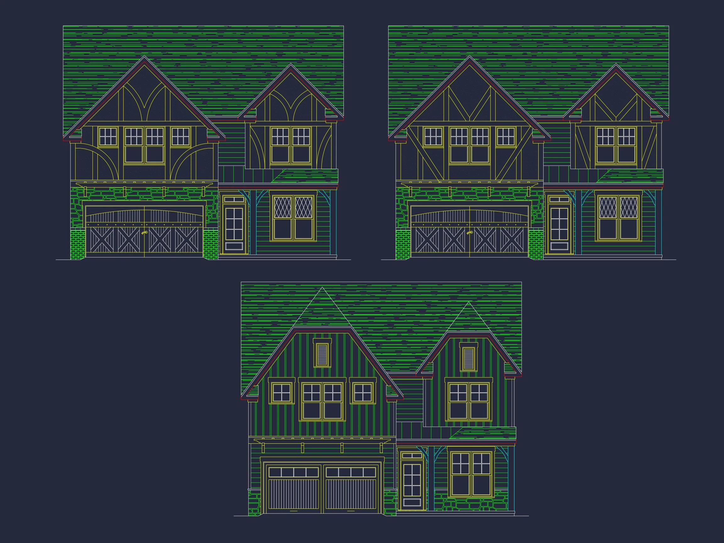Modern Craftsman house Floor Plan with CAD and Blueprint Designs