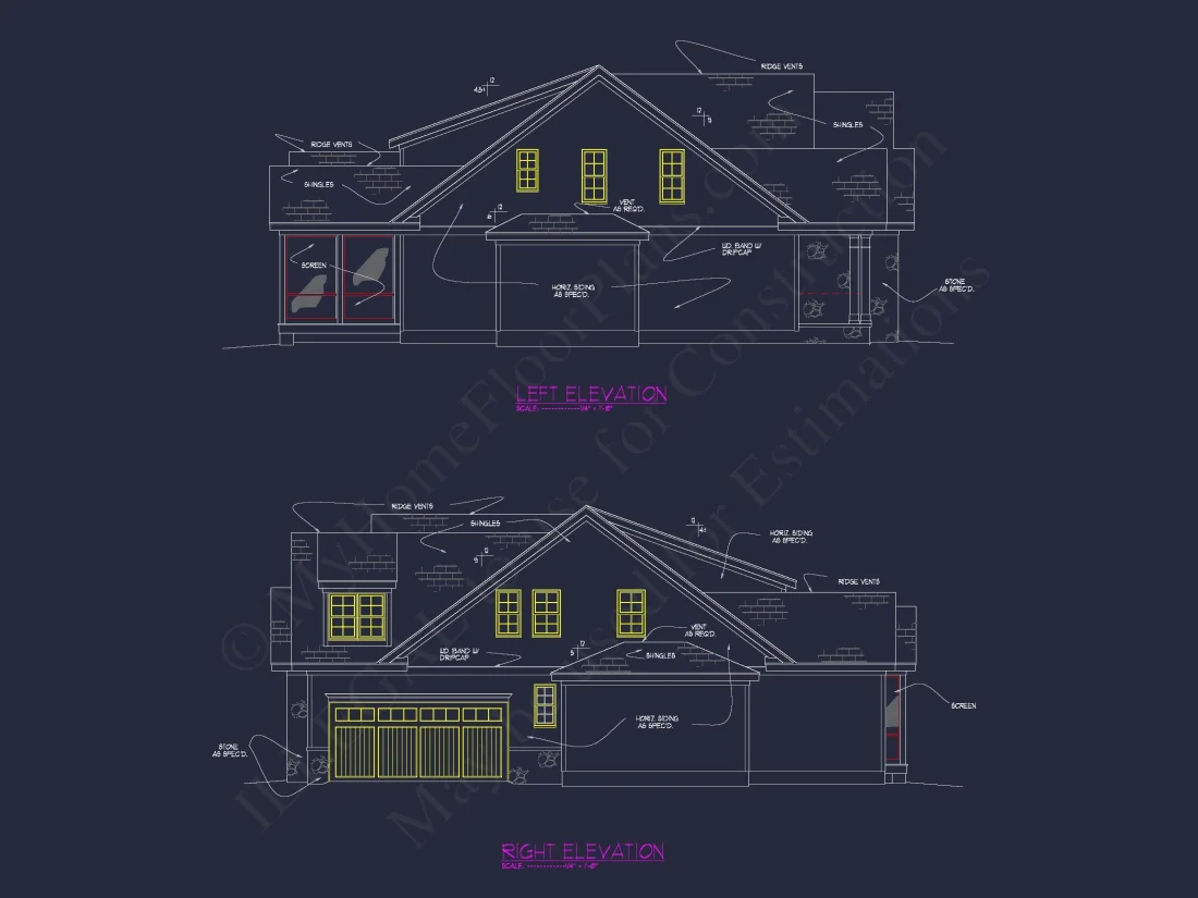 Traditional house Plan with 2 Floors, CAD Blueprints, and Designs
