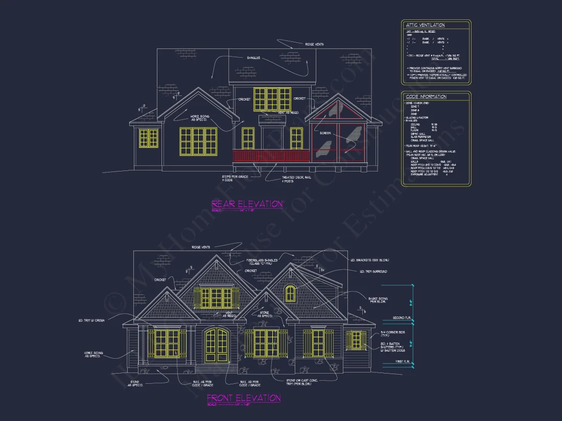 Traditional house Plan with 2 Floors, CAD Blueprints, and Designs
