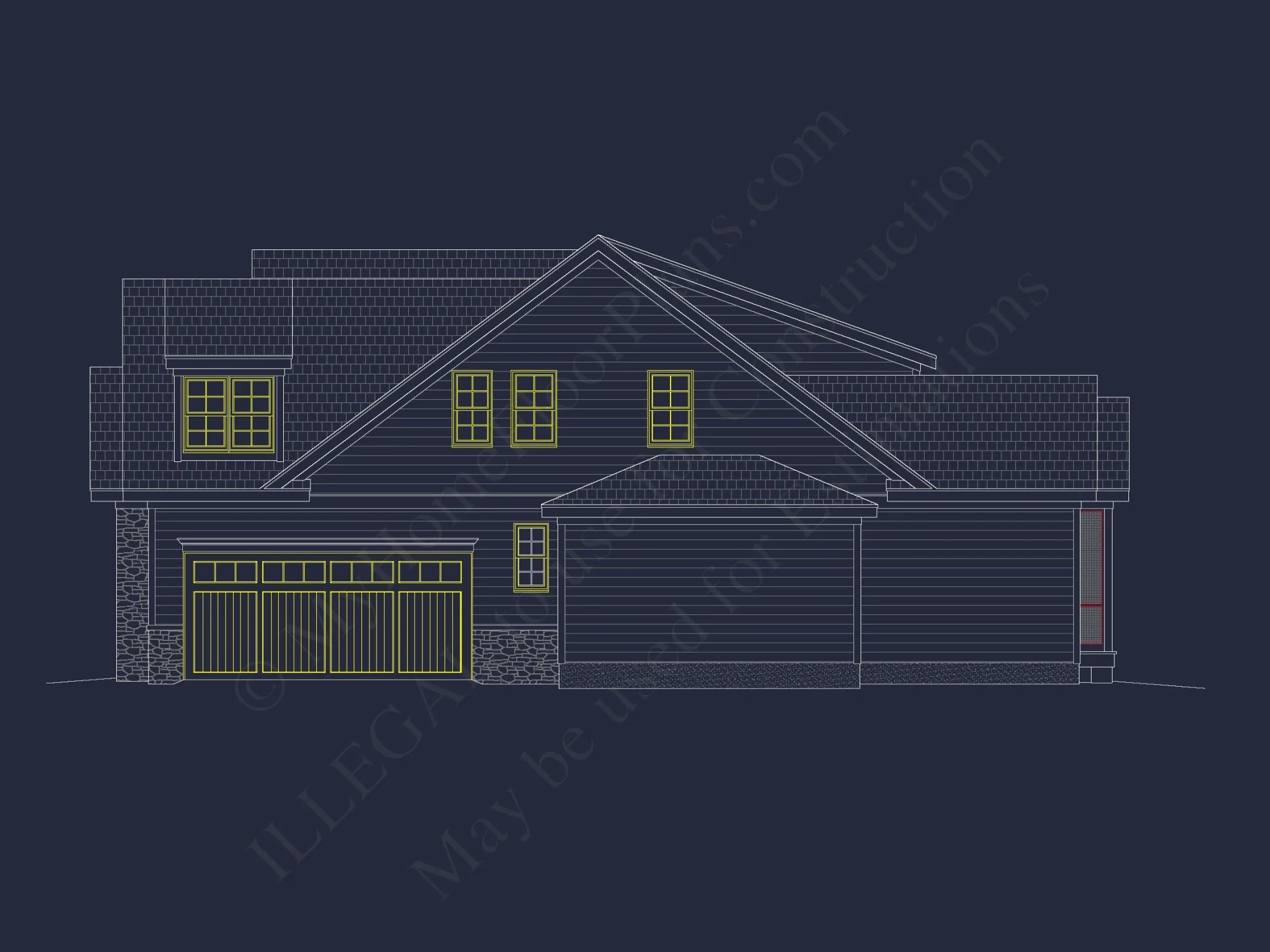 Traditional house Plan with 2 Floors, CAD Blueprints, and Designs