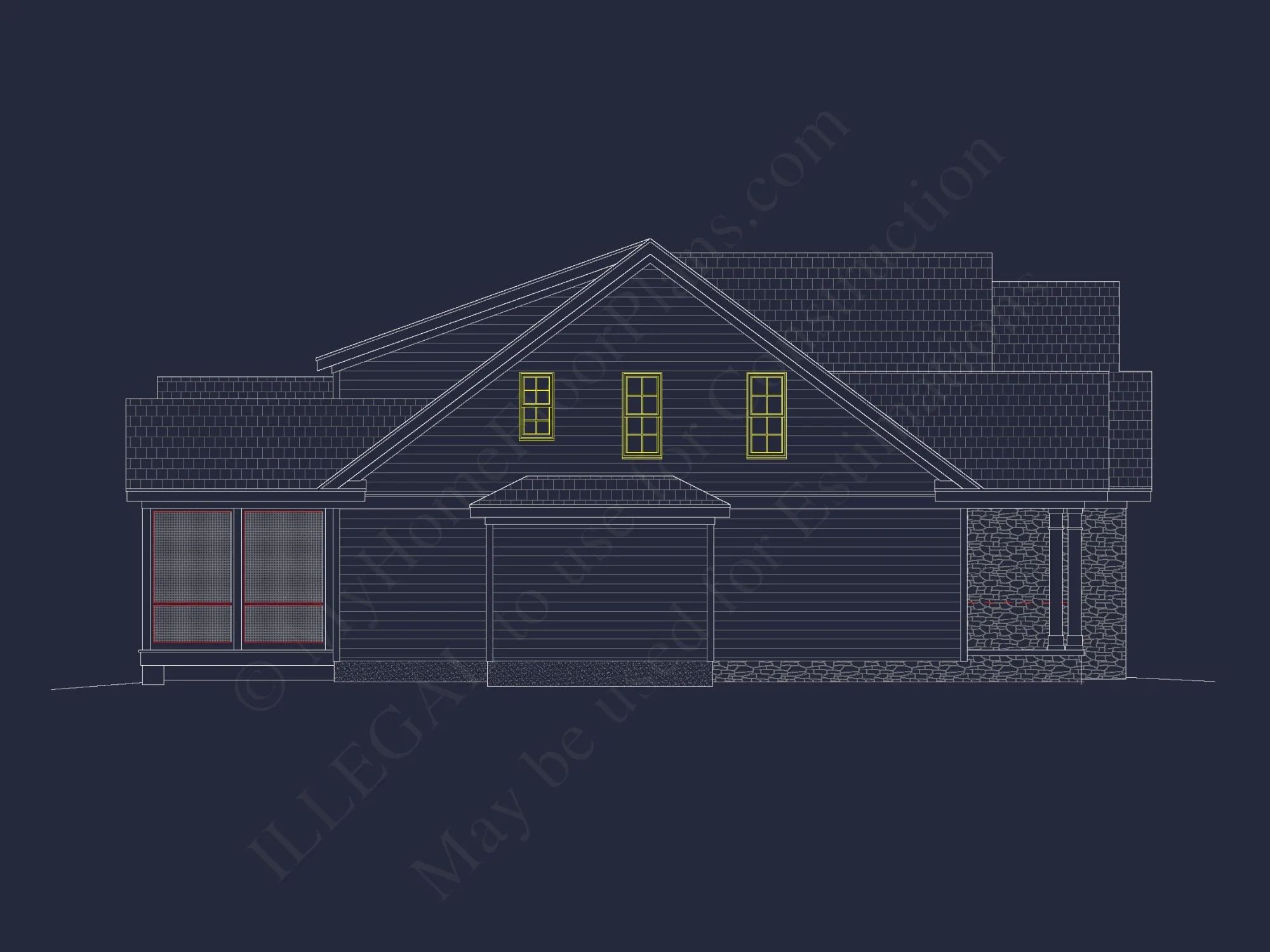 Traditional house Plan with 2 Floors, CAD Blueprints, and Designs