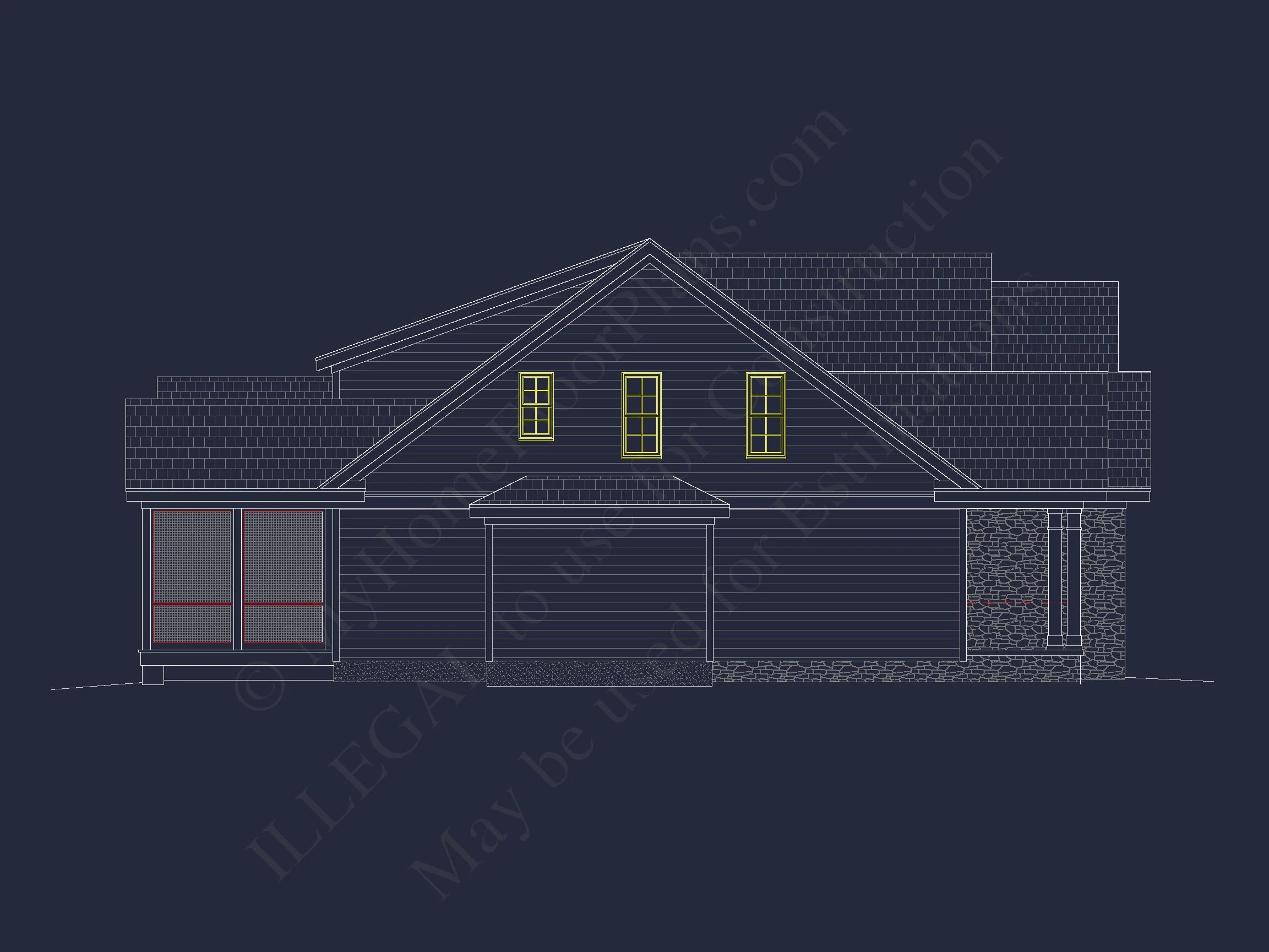 Traditional house Plan with 2 Floors, CAD Blueprints, and Designs