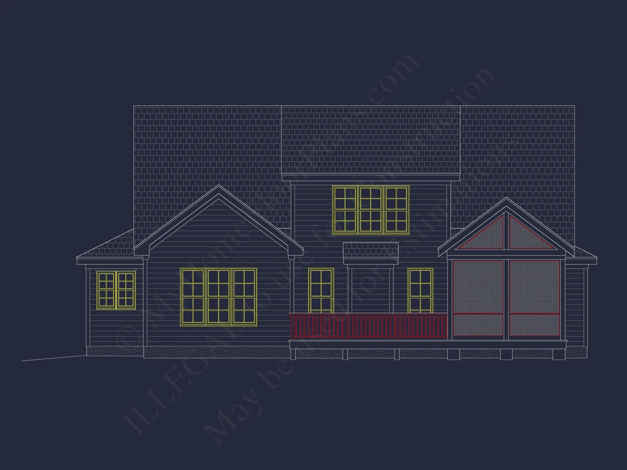 Traditional house Plan with 2 Floors, CAD Blueprints, and Designs