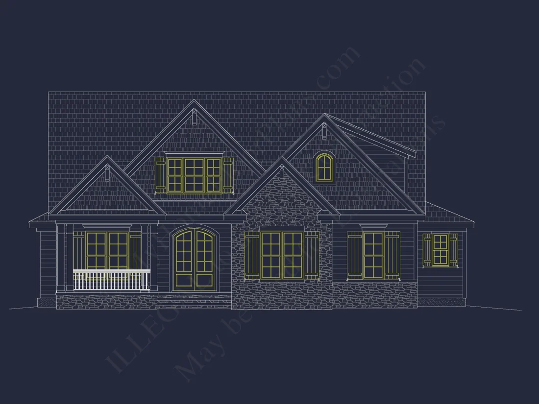 Traditional house Plan with 2 Floors, CAD Blueprints, and Designs