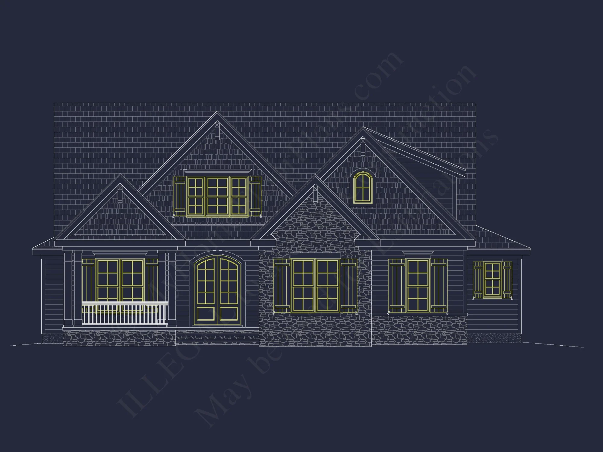 Traditional house Plan with 2 Floors, CAD Blueprints, and Designs