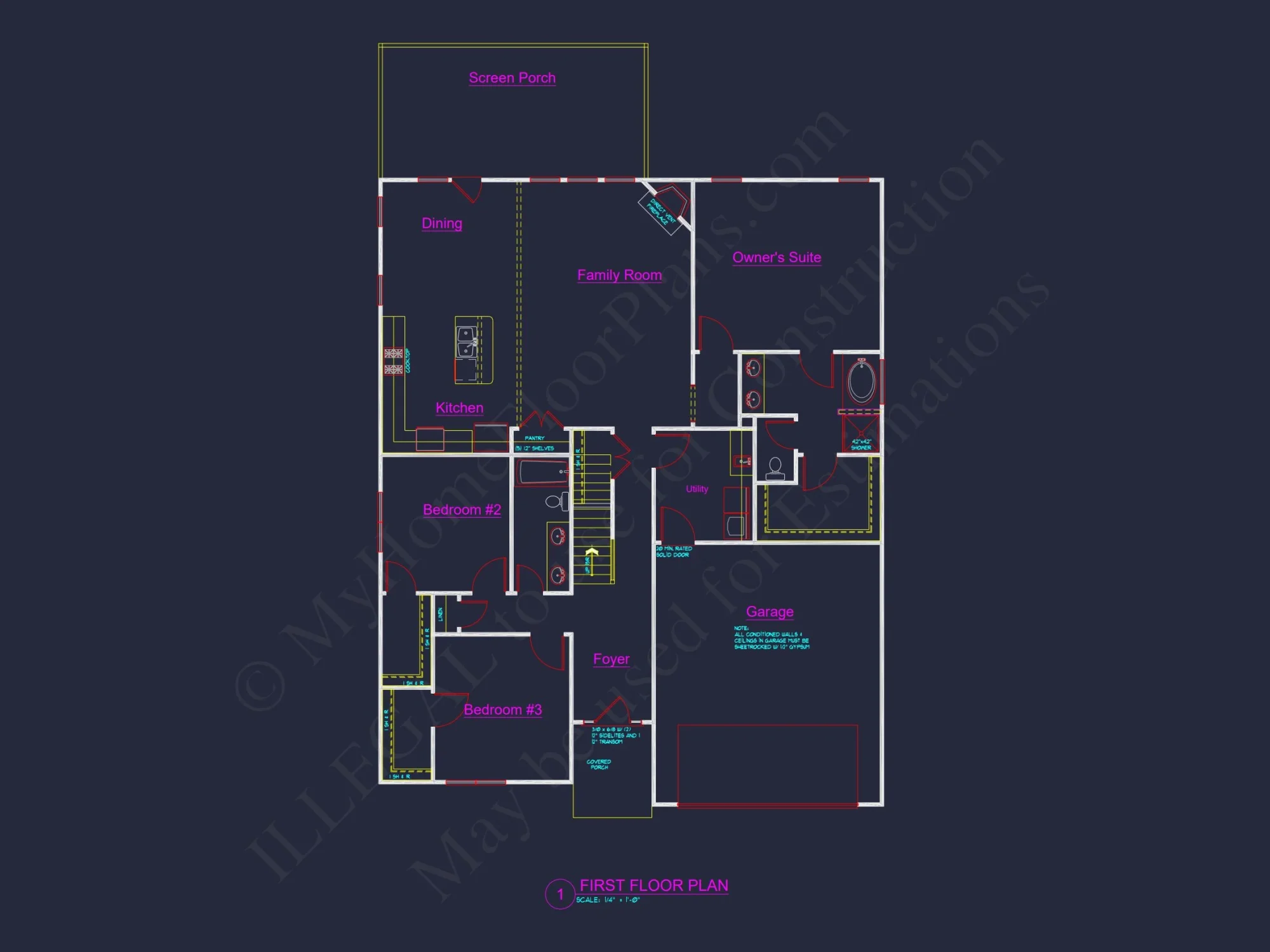 Elegant house Plan with Floor Plans, Blueprint, and CAD Designs