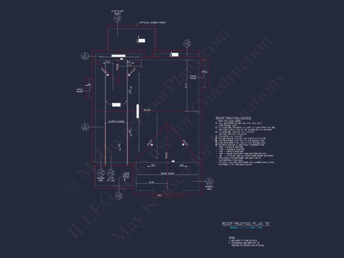 Craftsman house Floor Plan with CAD Designs and Blueprint