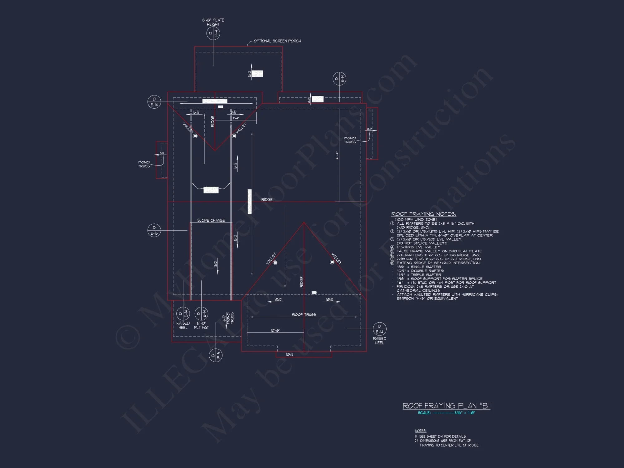 Craftsman house Floor Plan with CAD Designs and Blueprint