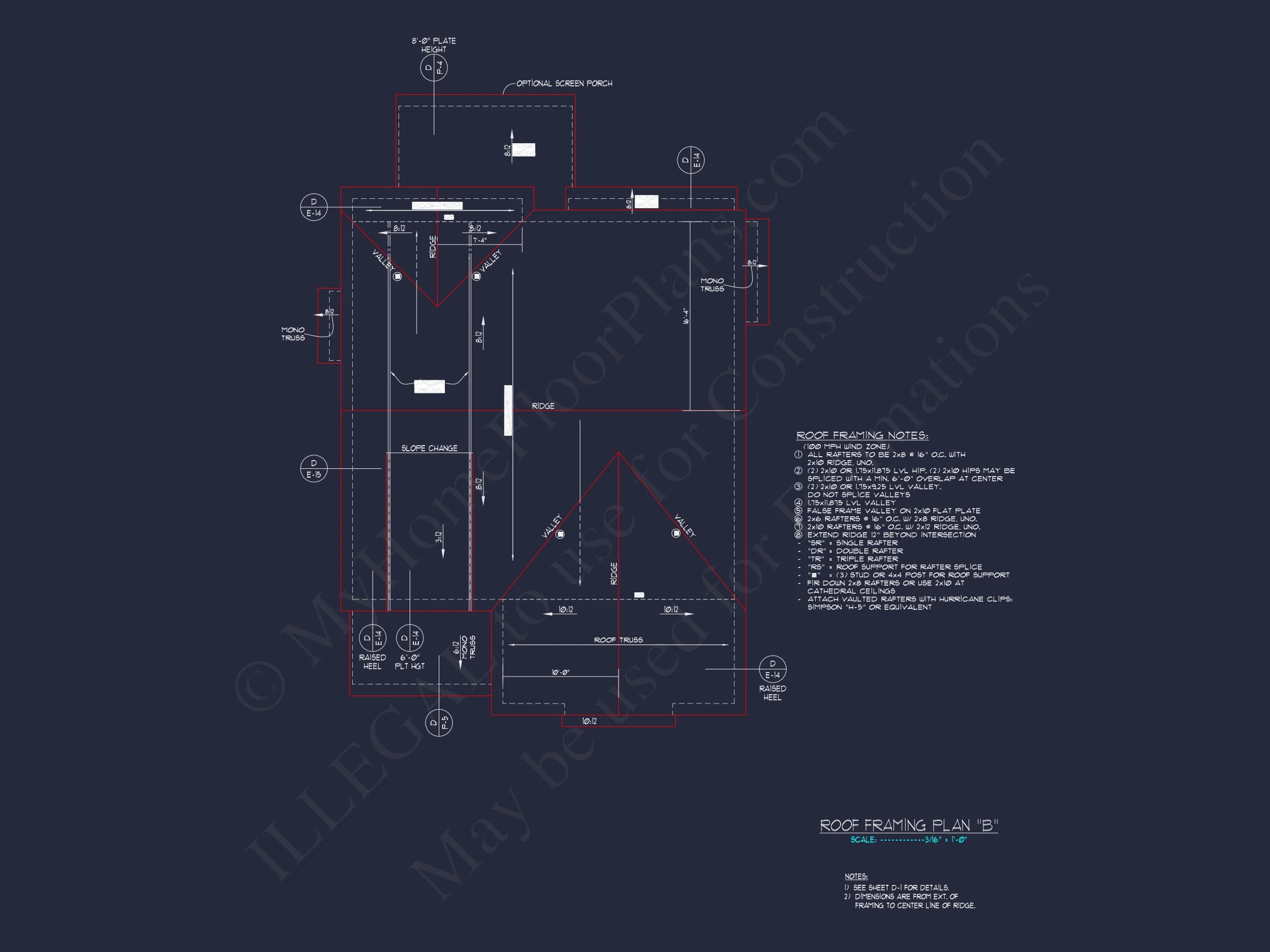 Craftsman house Floor Plan with CAD Designs and Blueprint