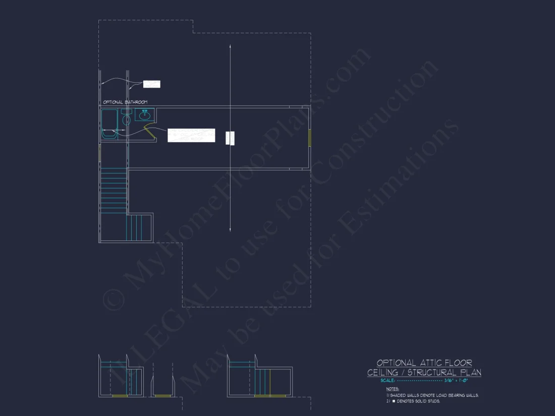 Craftsman house Floor Plan with CAD Designs and Blueprint
