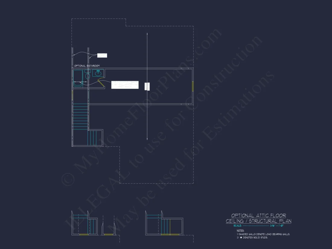 Craftsman house Floor Plan with CAD Designs and Blueprint