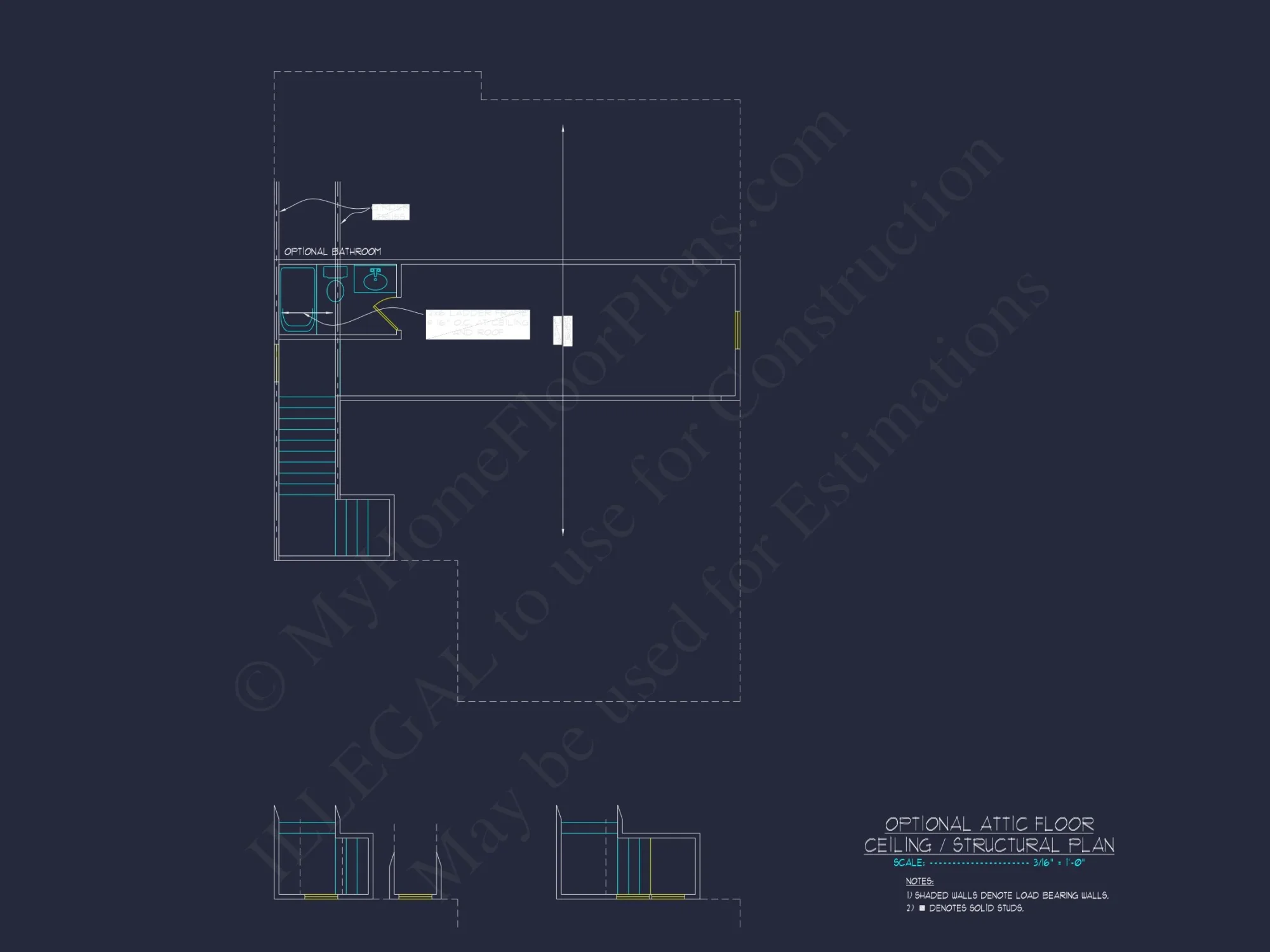 Craftsman house Floor Plan with CAD Designs and Blueprint