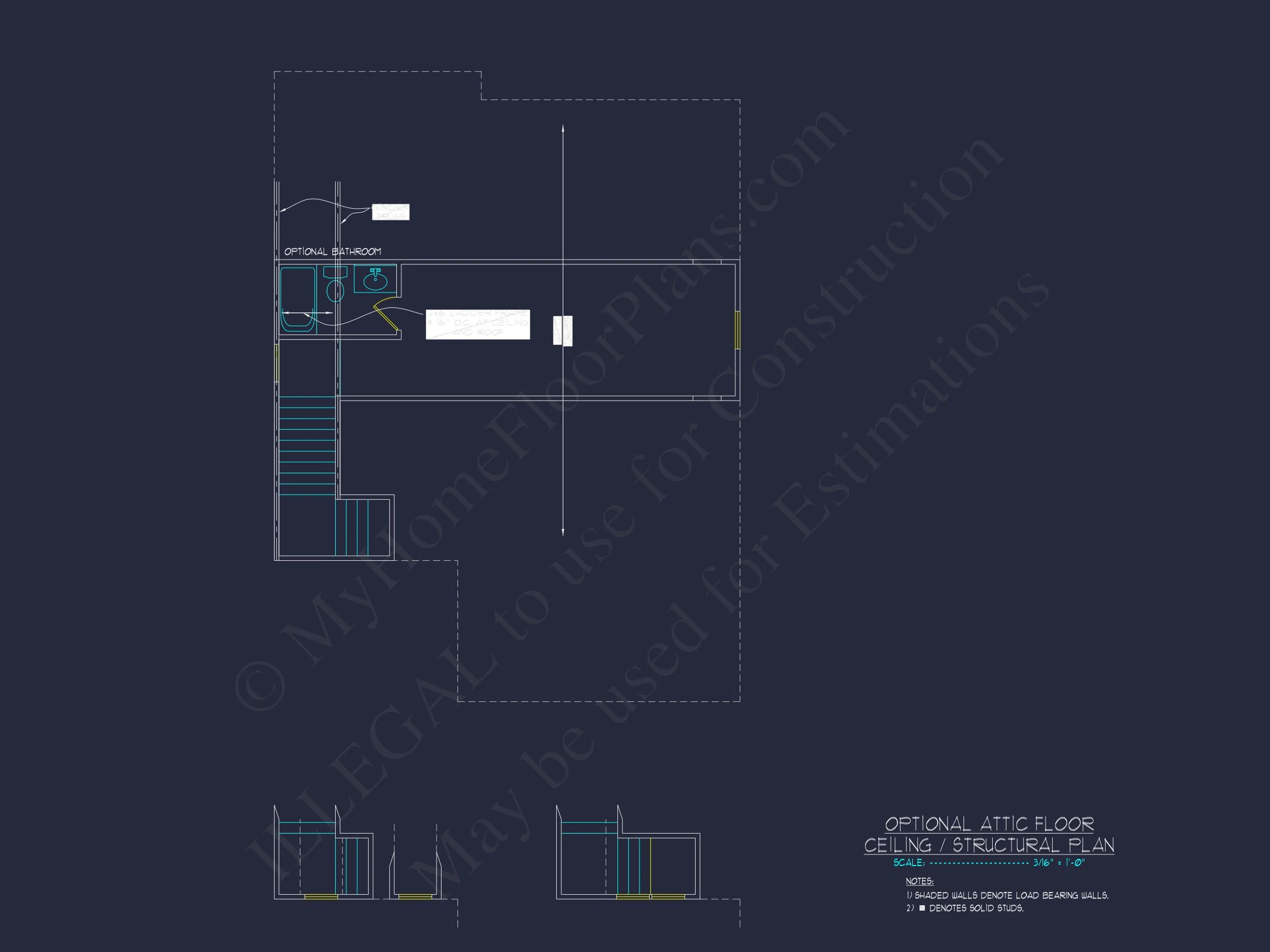 Craftsman house Floor Plan with CAD Designs and Blueprint