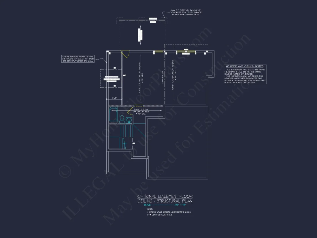 Craftsman house Floor Plan with CAD Designs and Blueprint