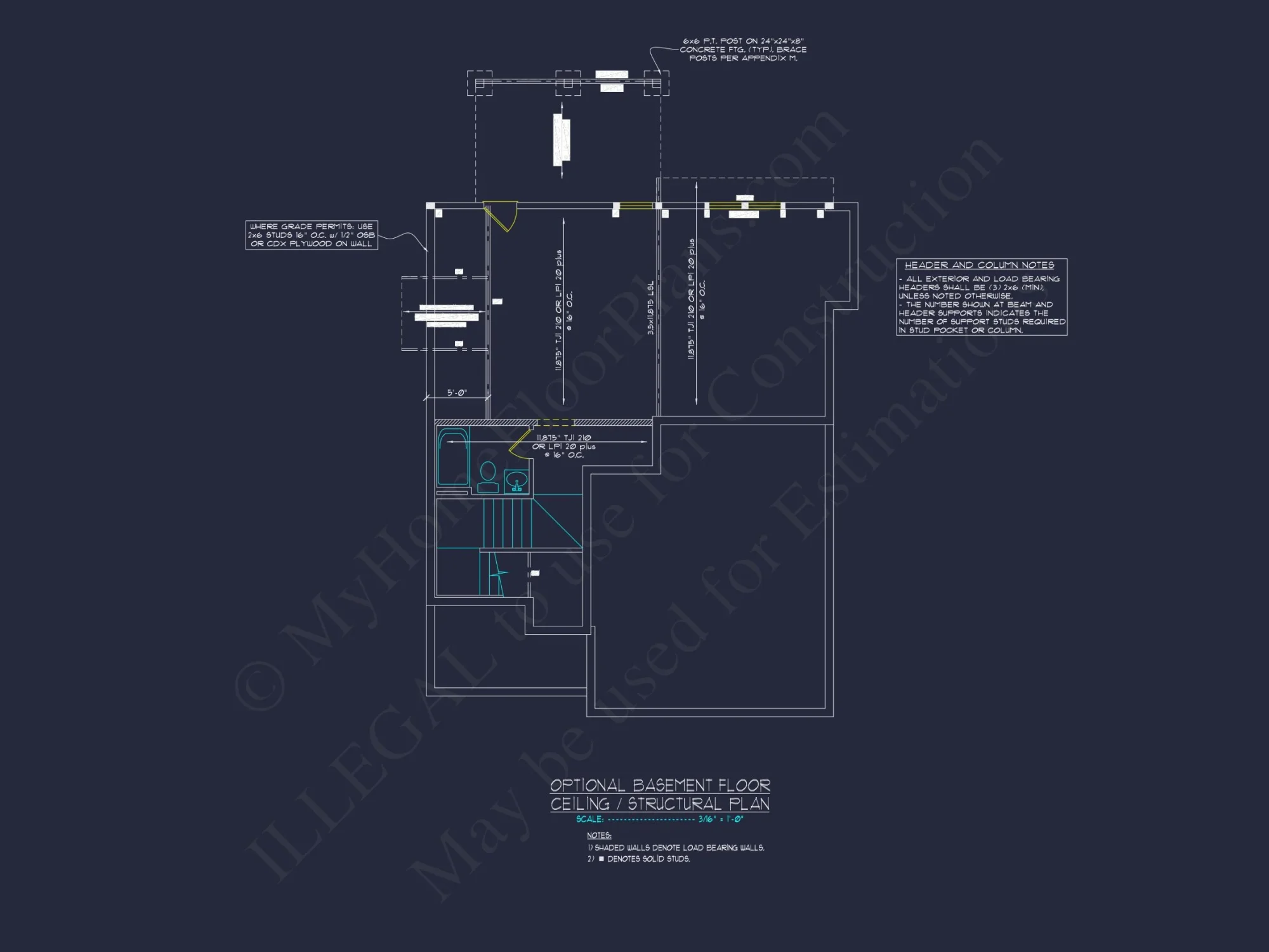 Craftsman house Floor Plan with CAD Designs and Blueprint