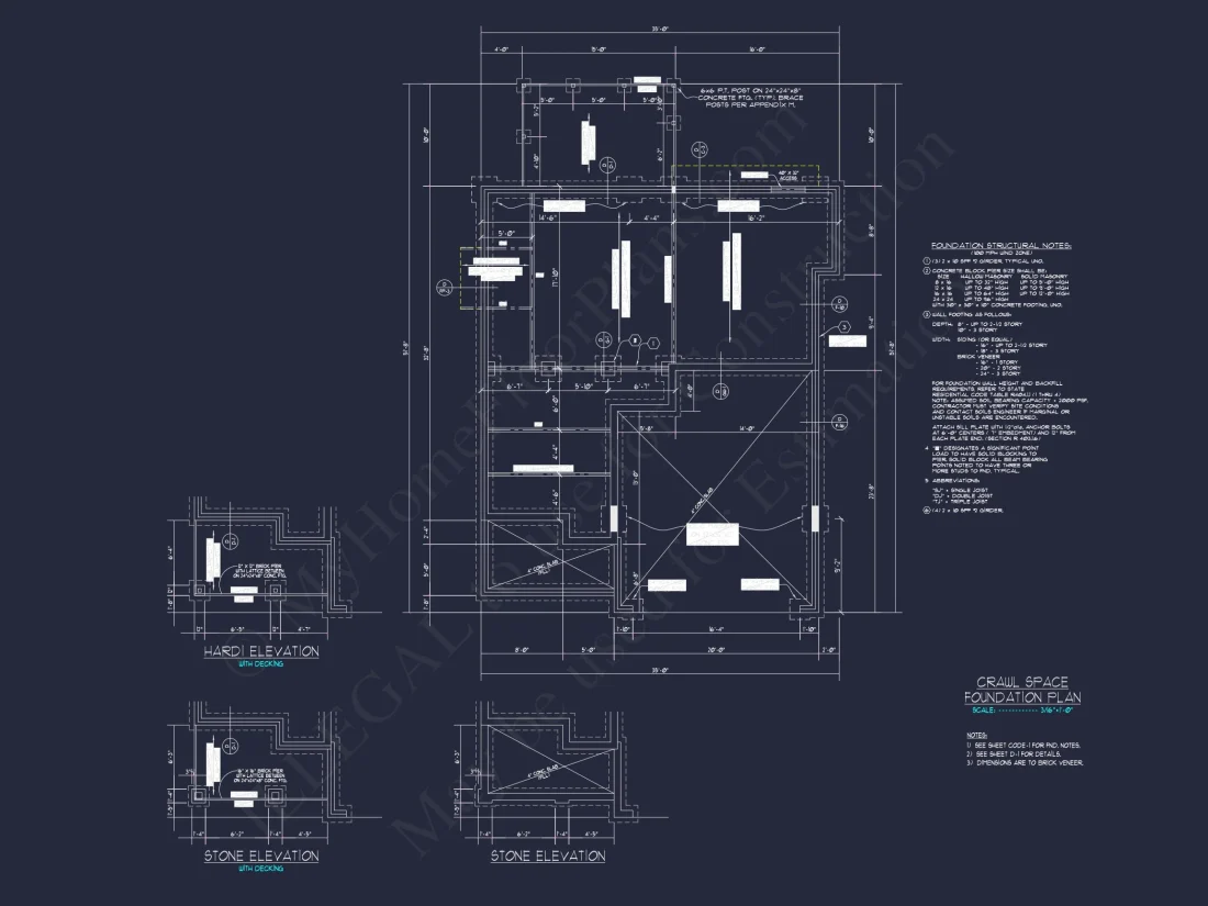 Craftsman house Floor Plan with CAD Designs and Blueprint