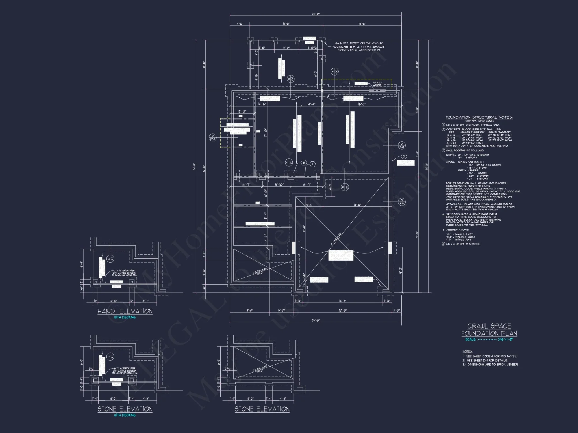 Craftsman house Floor Plan with CAD Designs and Blueprint