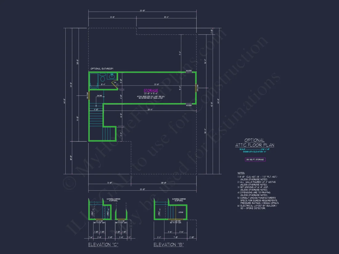 Craftsman house Floor Plan with CAD Designs and Blueprint