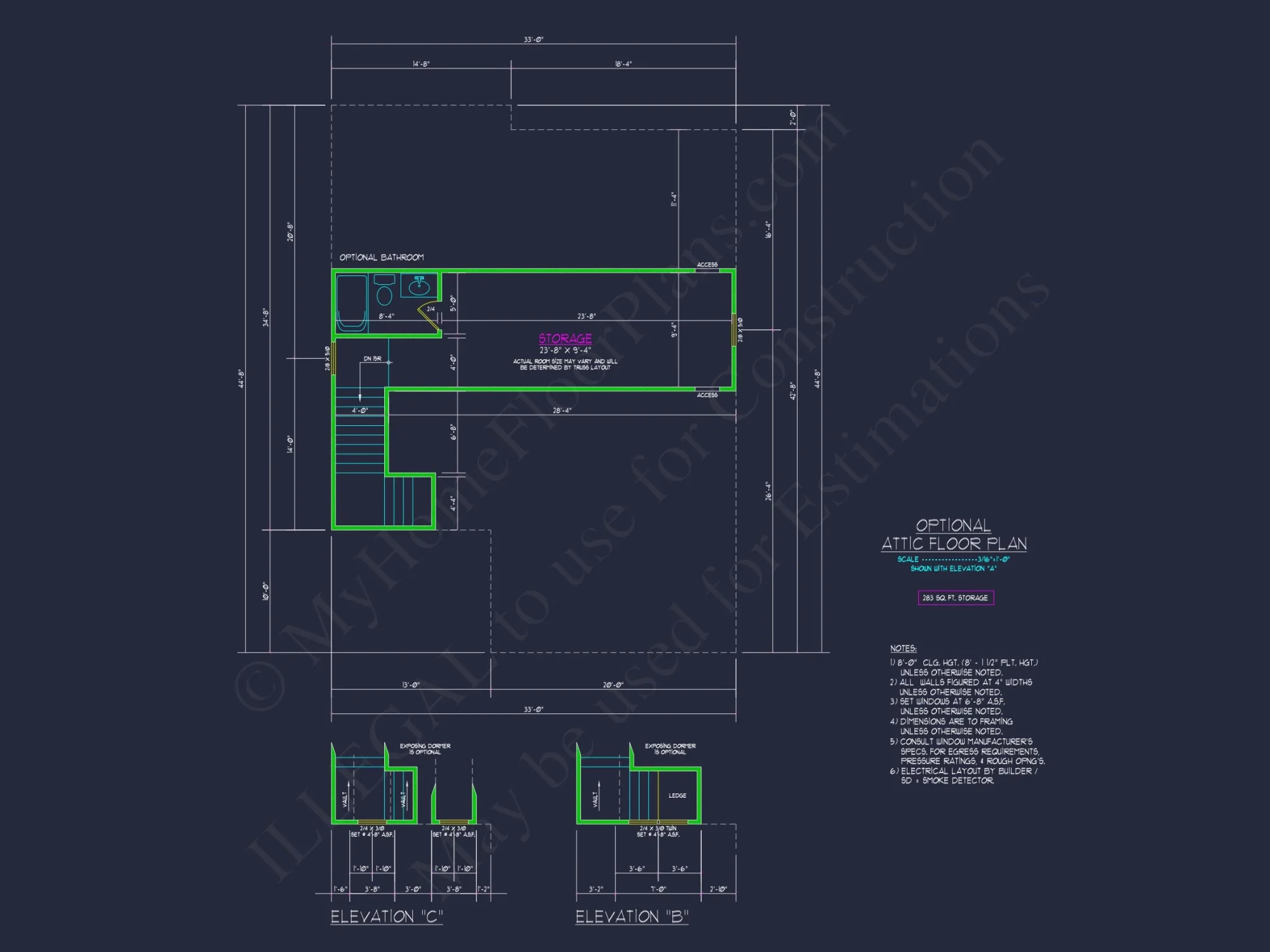 Craftsman house Floor Plan with CAD Designs and Blueprint
