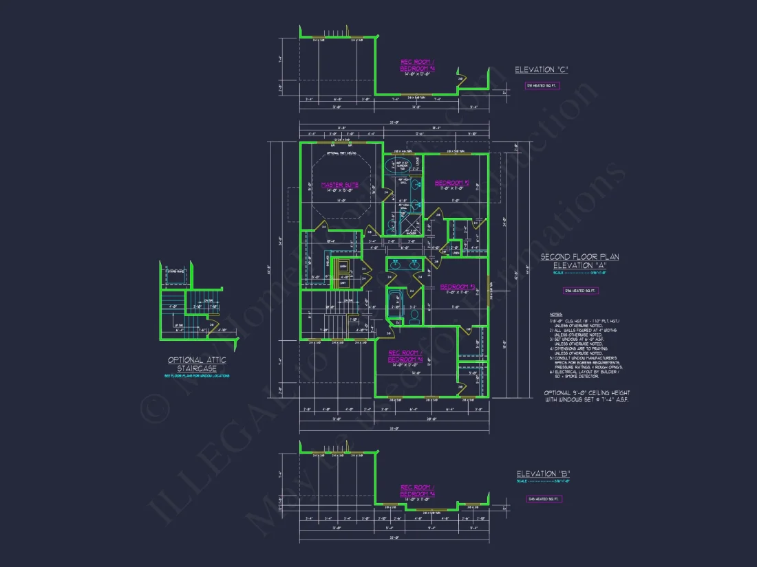 Craftsman house Floor Plan with CAD Designs and Blueprint